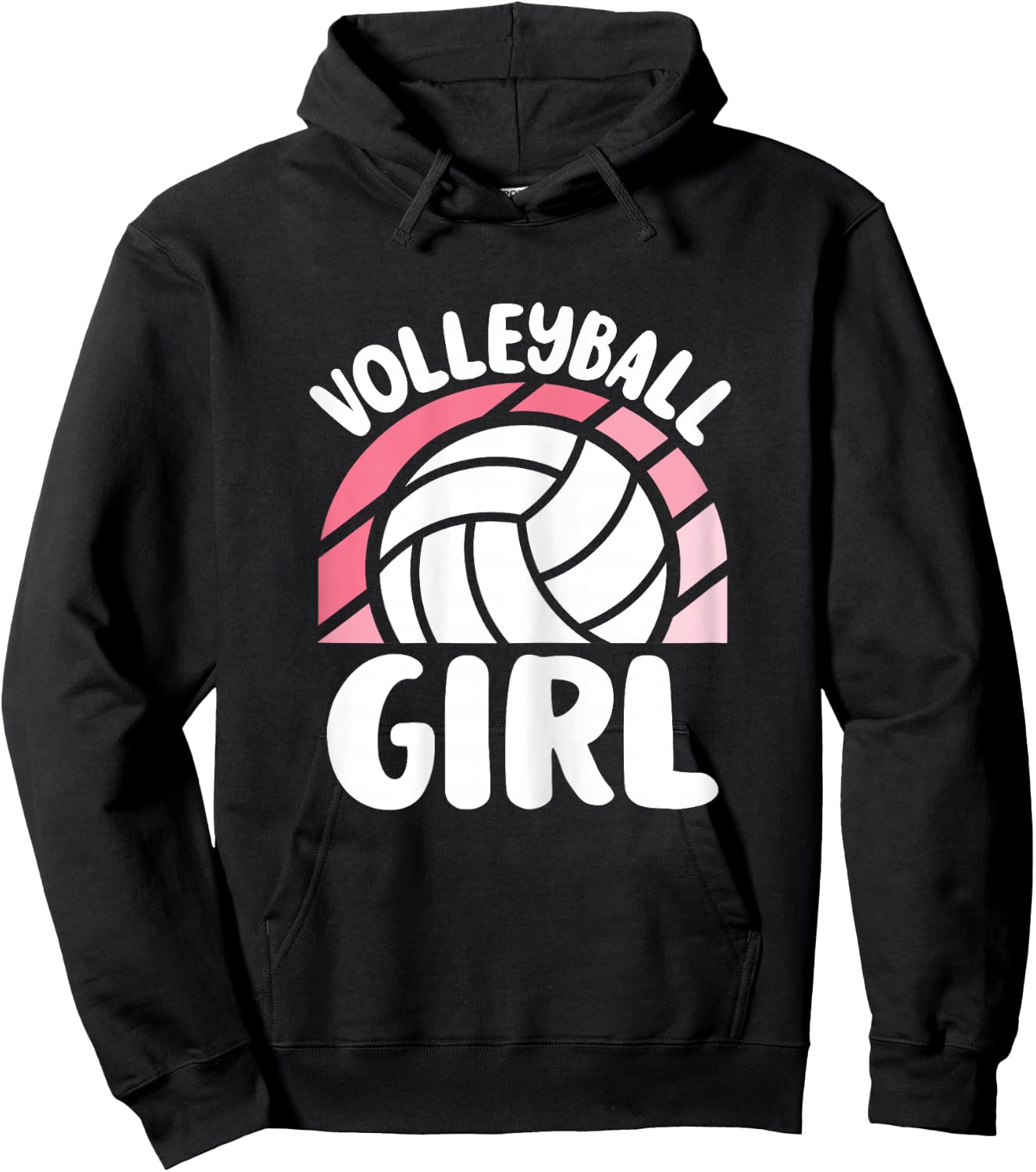 Volleyball Girl Cute Pink Volleyball Lover Women Girls Hoodie - Hoodie | Black