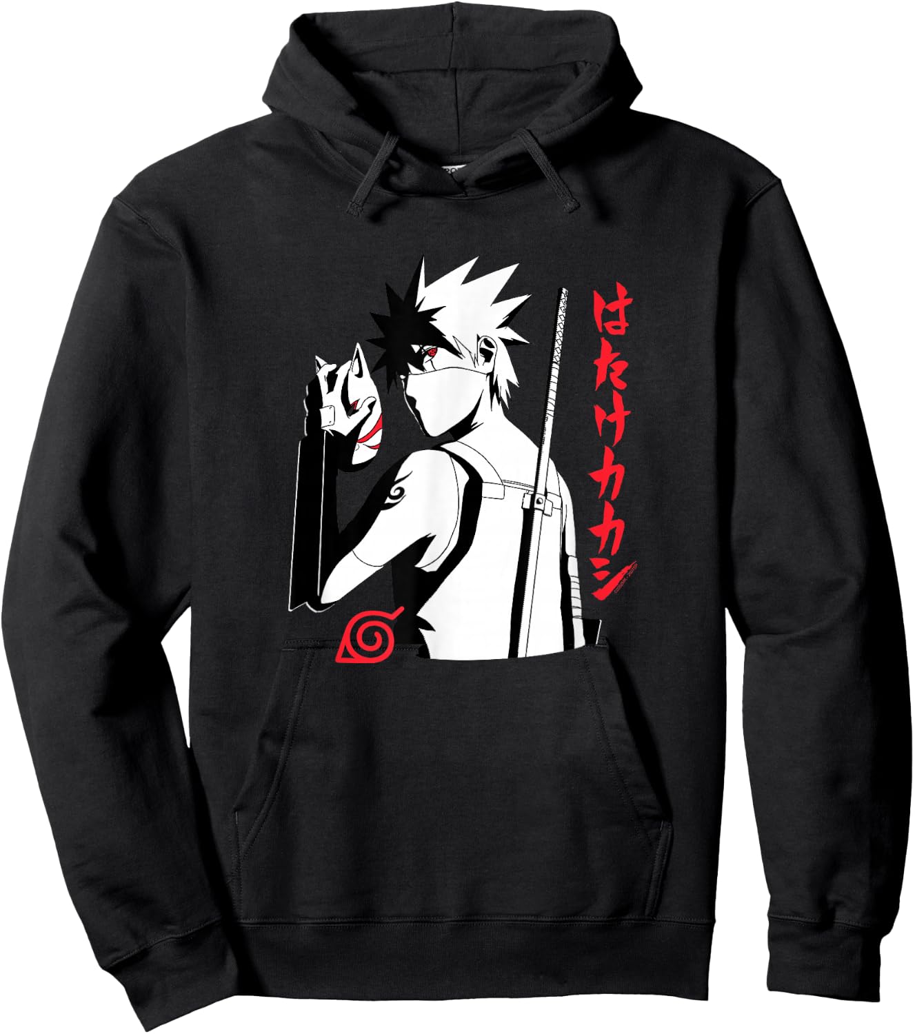 Naruto Shippuden Anbu Kakashi Sharingan Anime Hoodie - Hoodie | Black