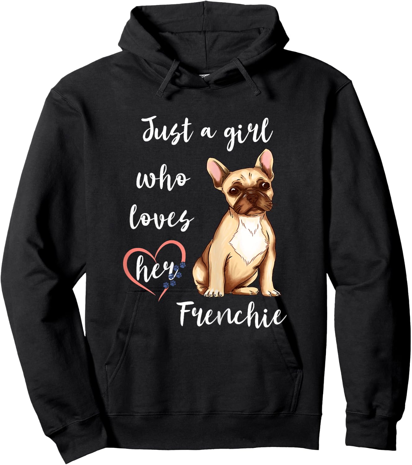 Frenchie Girl French Bulldog Dog Owner Hoodie - Hoodie | Black
