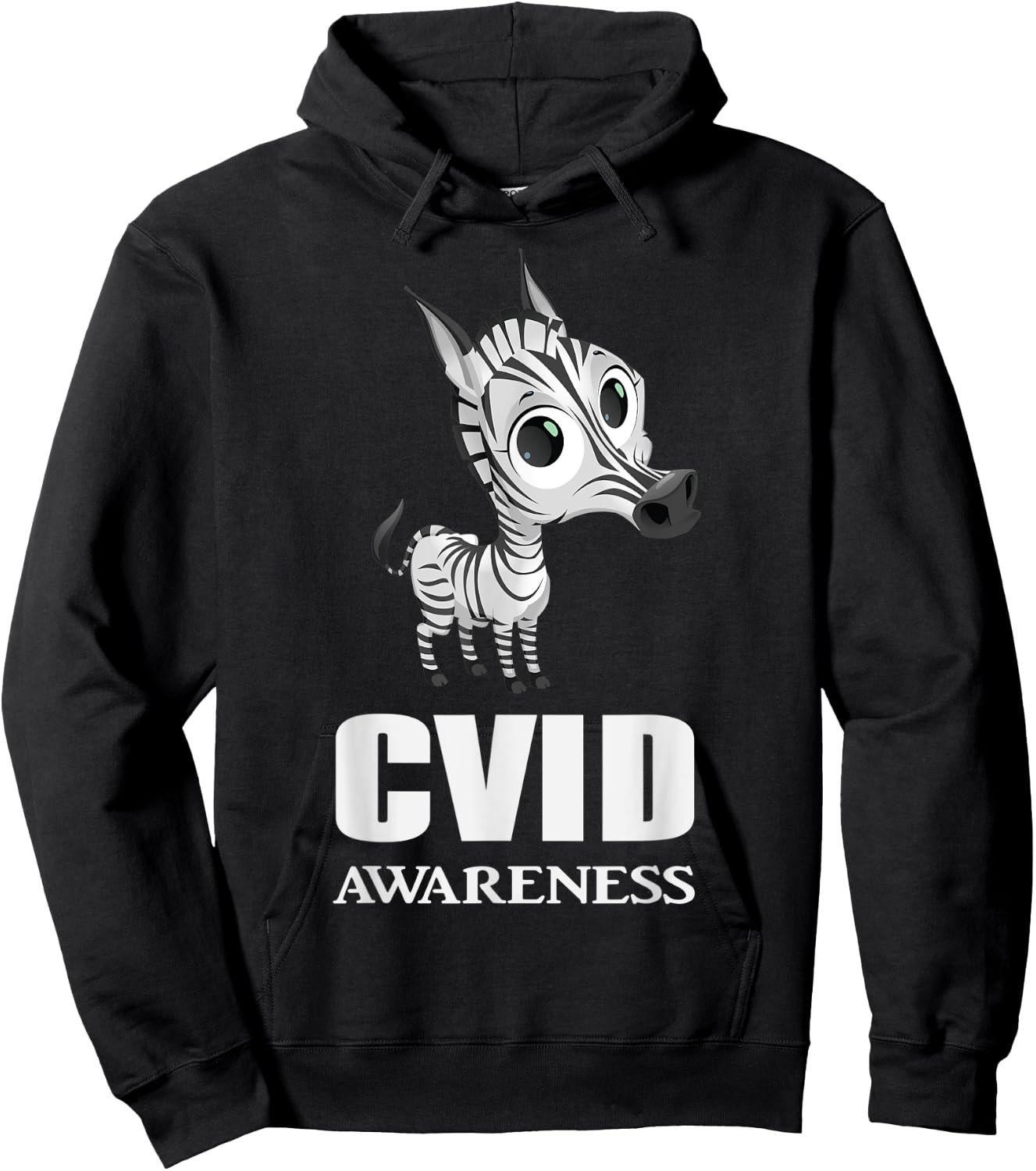 CVID Awareness Ribbon Common Variable Immunodeficiency Zebra Hoodie - Hoodie | Black