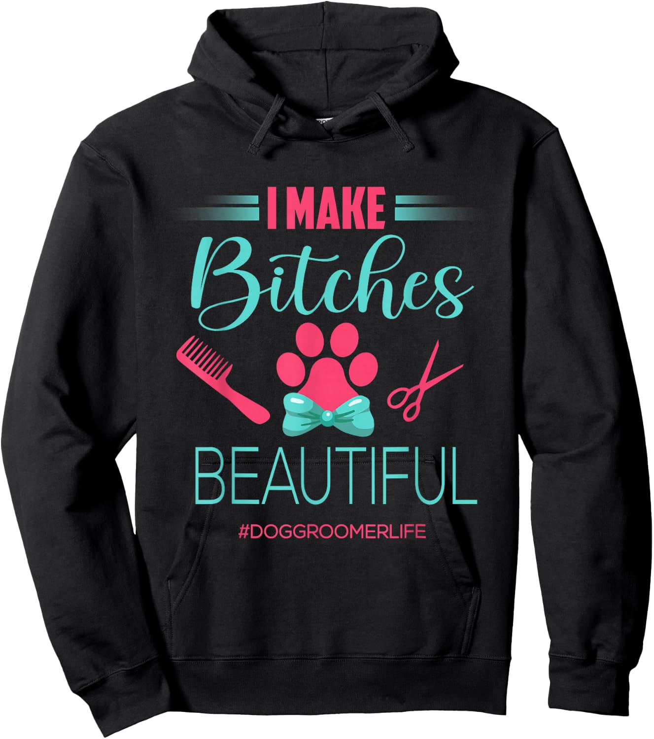 Dog Groomer Shirt Dog Grooming Outfit Funny Dog Groomer Gift Hoodie - Hoodie | Black