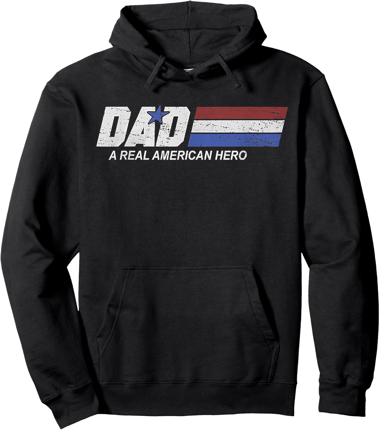 Dad A Real American Hero Hoodie - Hoodie | Black