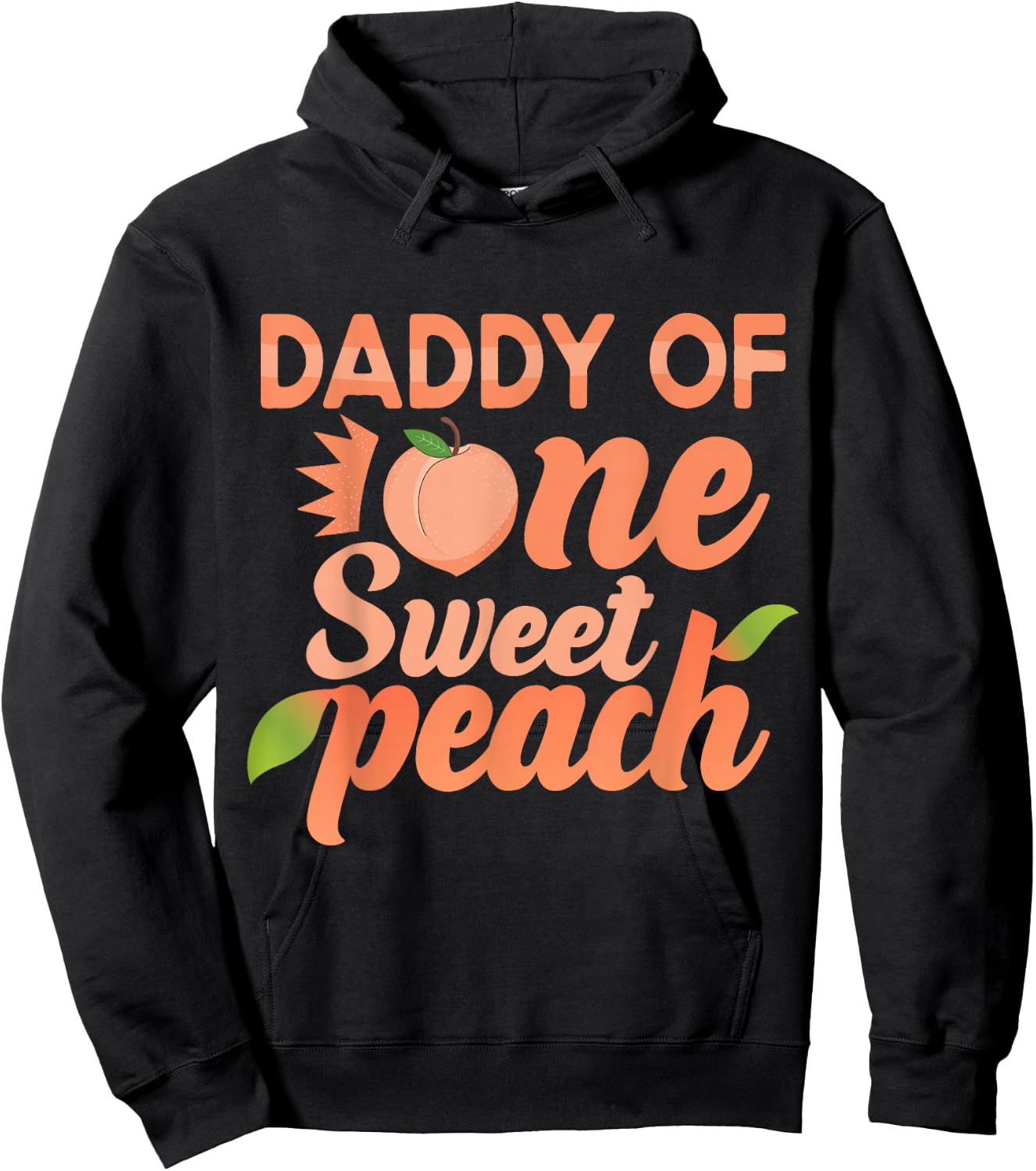 Daddy First Birthday One Sweet Peach Bday Family Matching Hoodie - Hoodie | Black