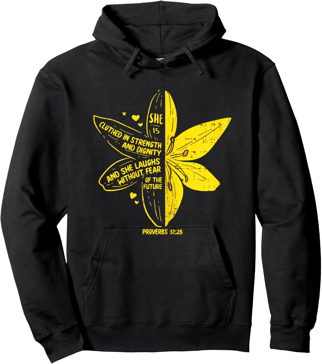 She's Clothed Strength Verse Bible Jesus God Christian Gift Hoodie - Hoodie | Black