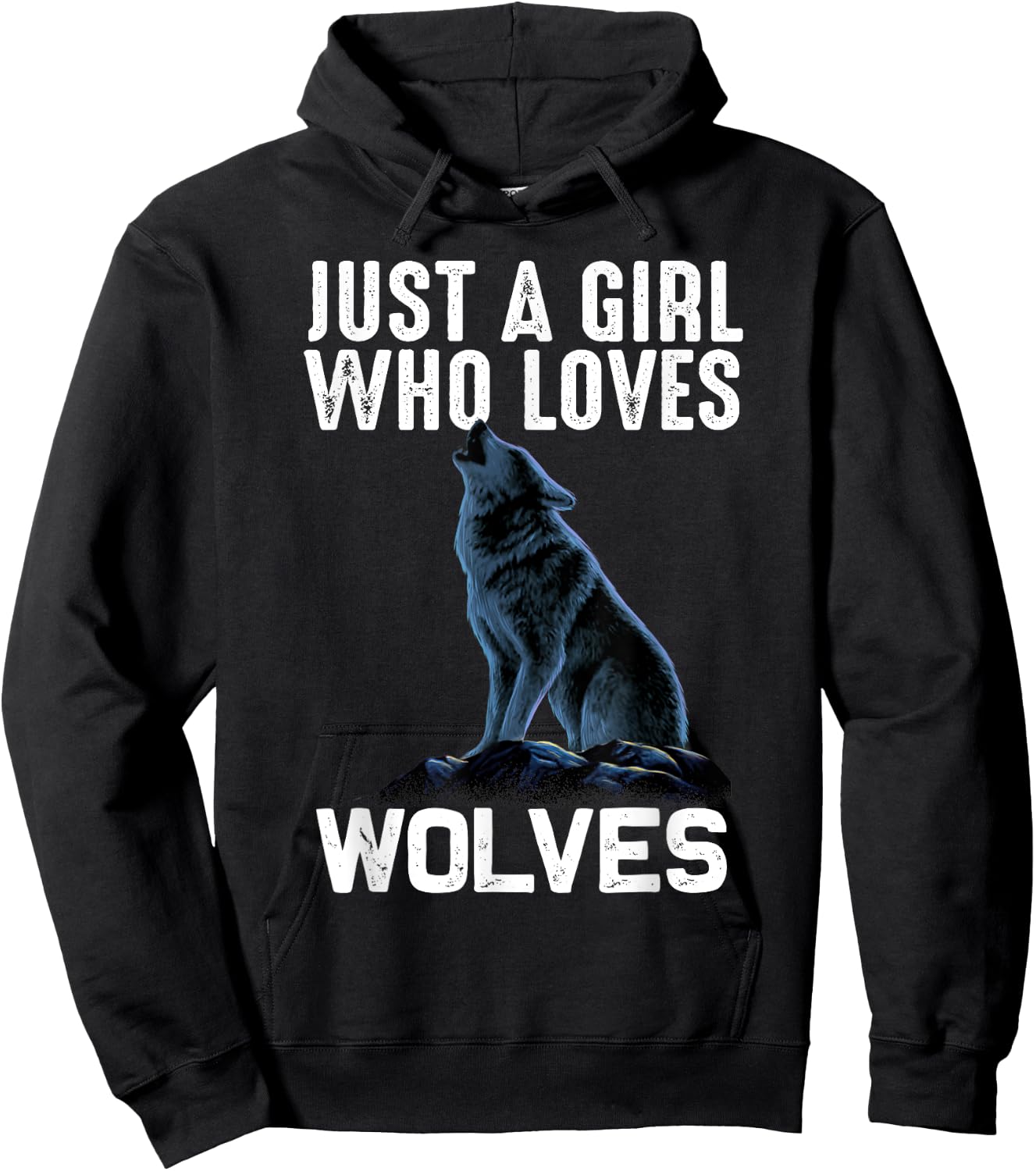 Funny Just A Girl Who Loves Wolves Gift Women Wolf Lovers Hoodie - Hoodie | Black