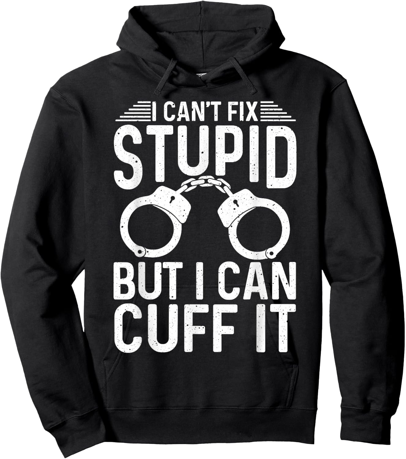 Cute Law Enforcer Sarcastic Humor Lover Designs -Adults Police Officer Humorous Black Medium Hoodie - Hoodie | Black
