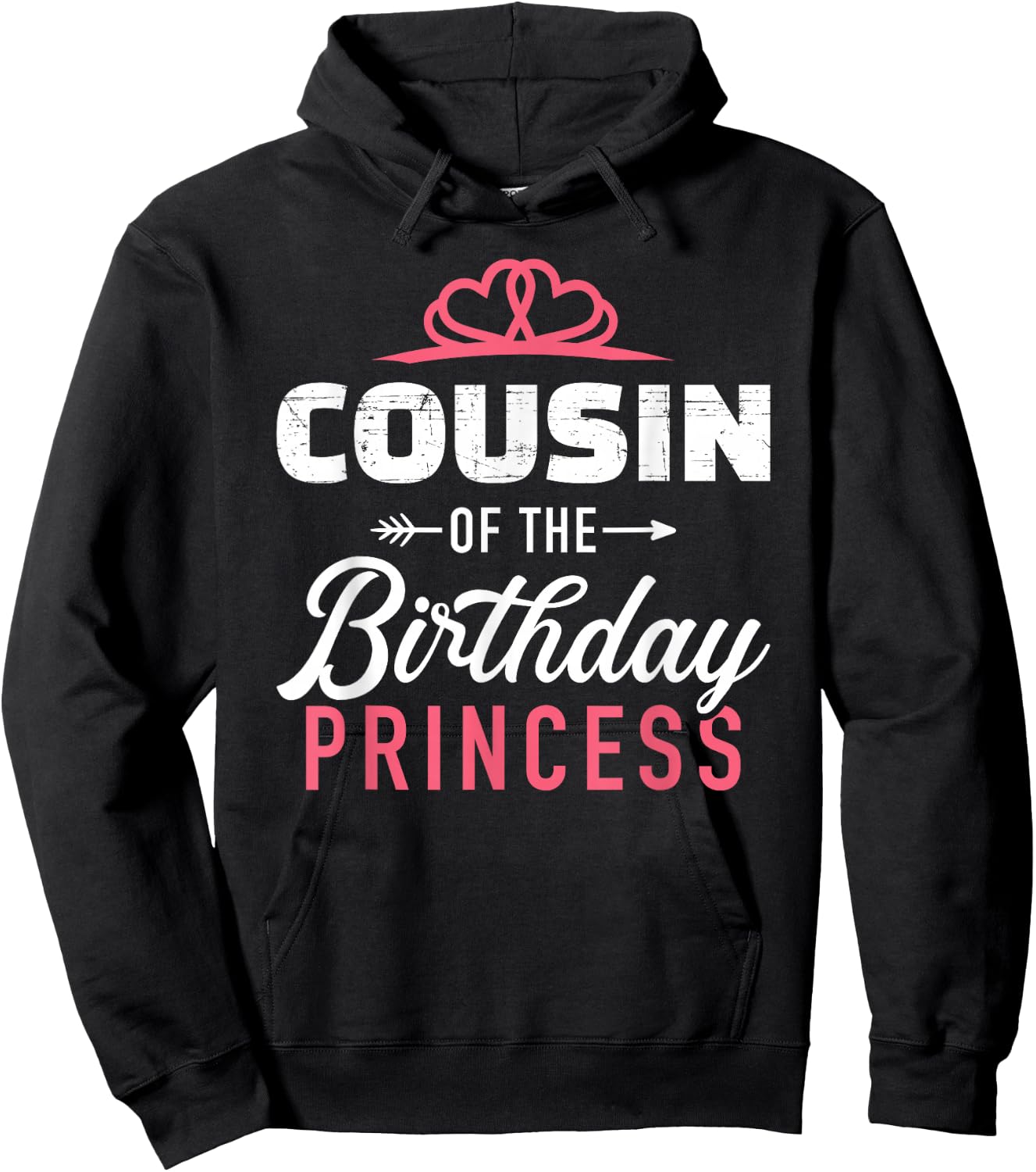 Cousin of the birthday princess girl matching family Hoodie - Hoodie | Black