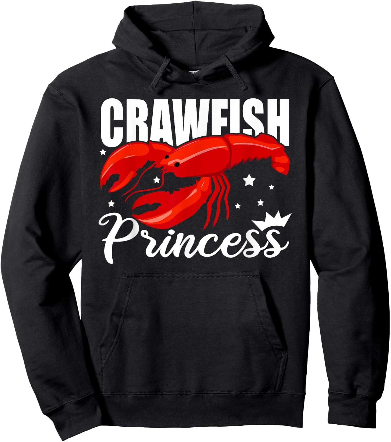 Cute Lobster Crayfish Lover Ladies Crawfish Princess Girls Hoodie - Hoodie | Black