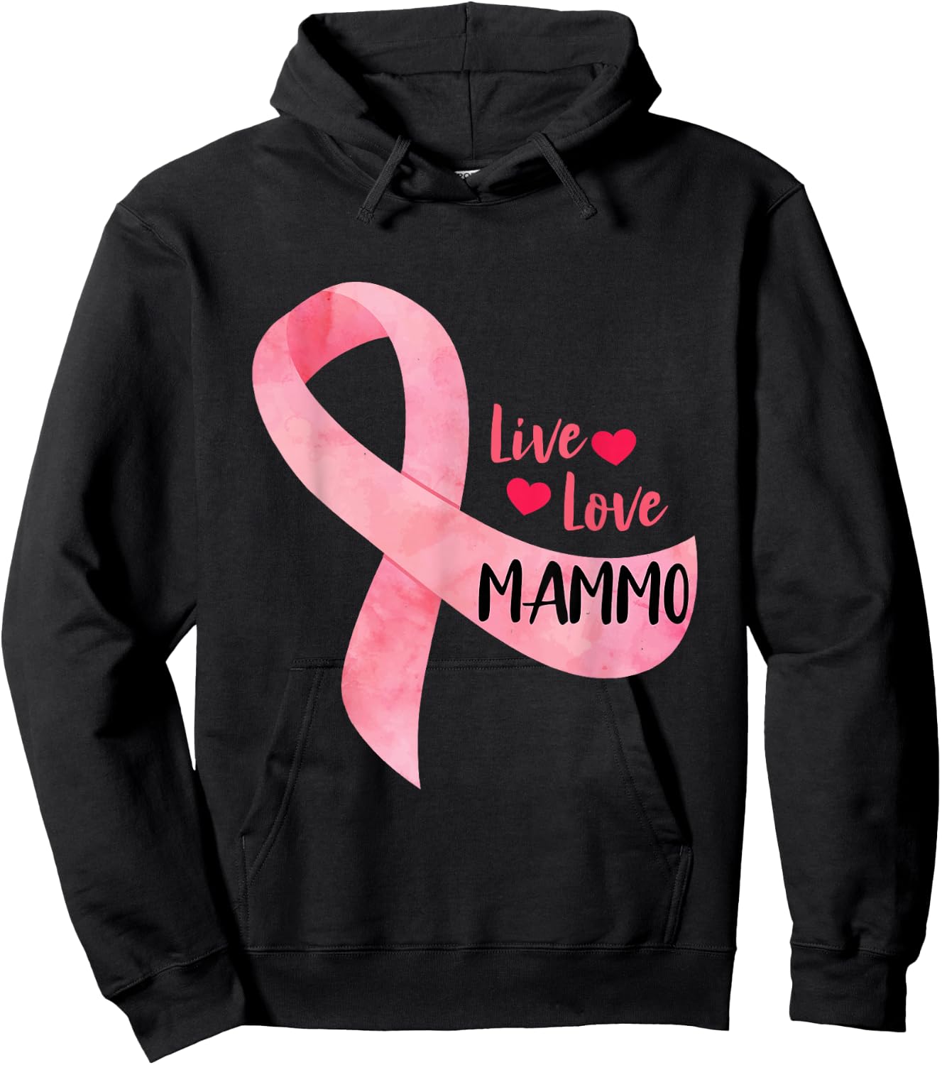 Live Love Mammo Pink Ribbon Mammo Technologist Appreciation Hoodie - Hoodie | Black