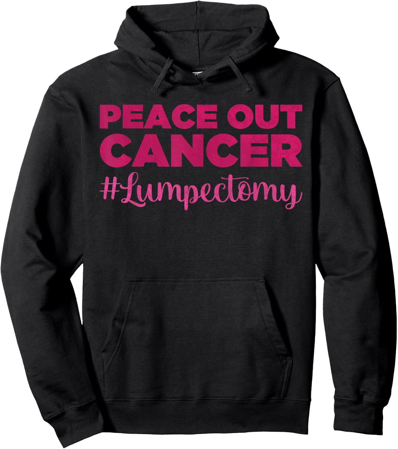Peace Out Cancer - Funny Lumpectomy Awareness - Lumpectomy Hoodie - Hoodie | Black