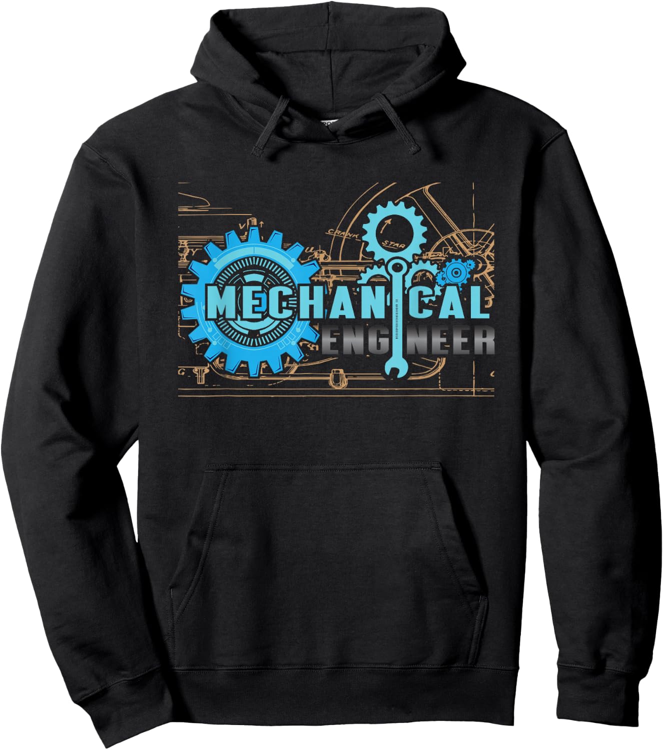 Mechanical Engineer Gears Wrench Technical Design Hoodie - Hoodie | Black