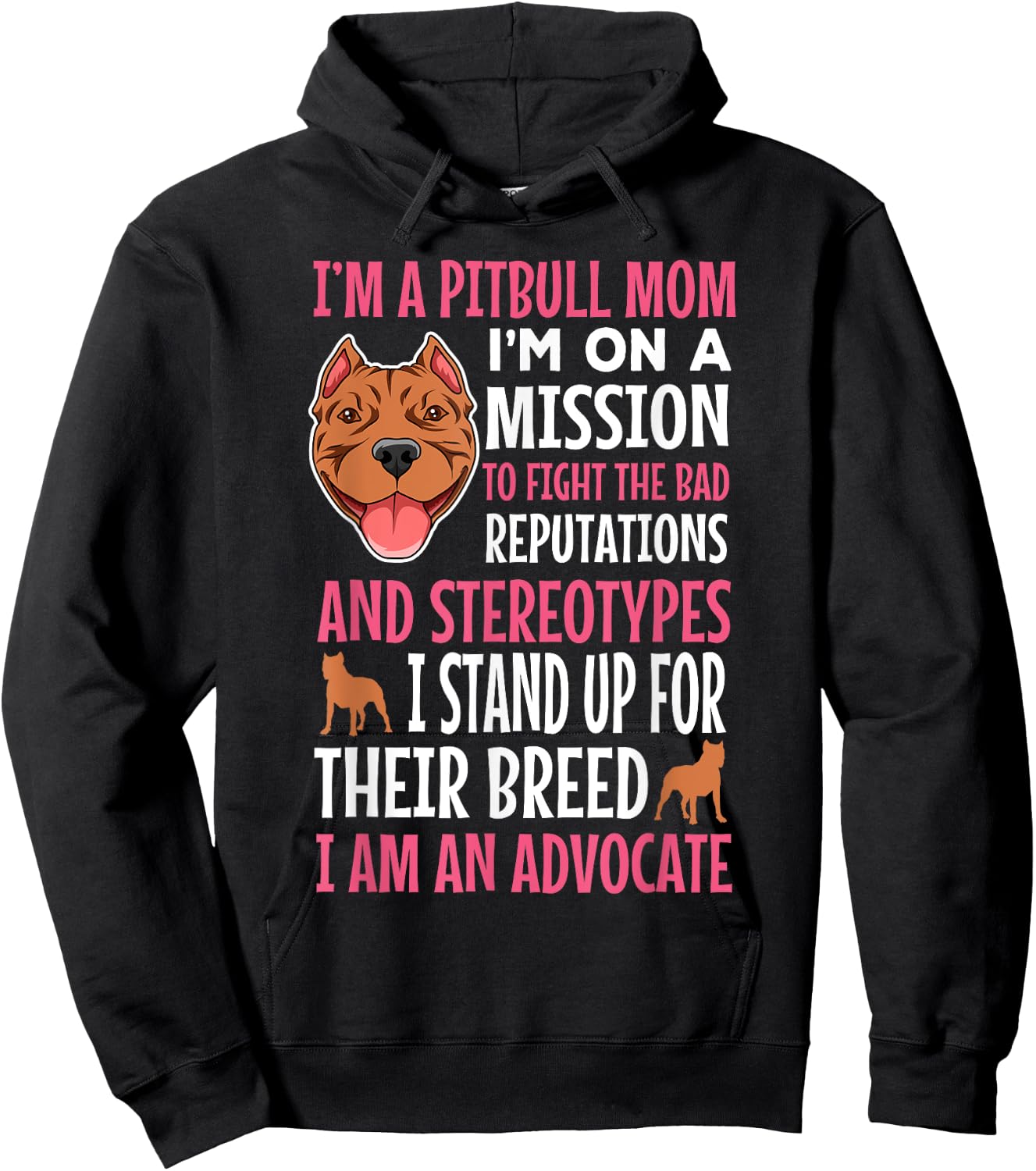 Pitbull Mom Pit Bull Terrier Owner Pibble Mama Mother's Day Hoodie - Hoodie | Black