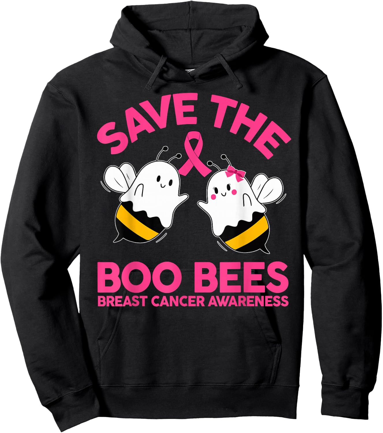 Save The Boobees Boo Bees Breast Cancer Halloween Women Hoodie - Hoodie | Black