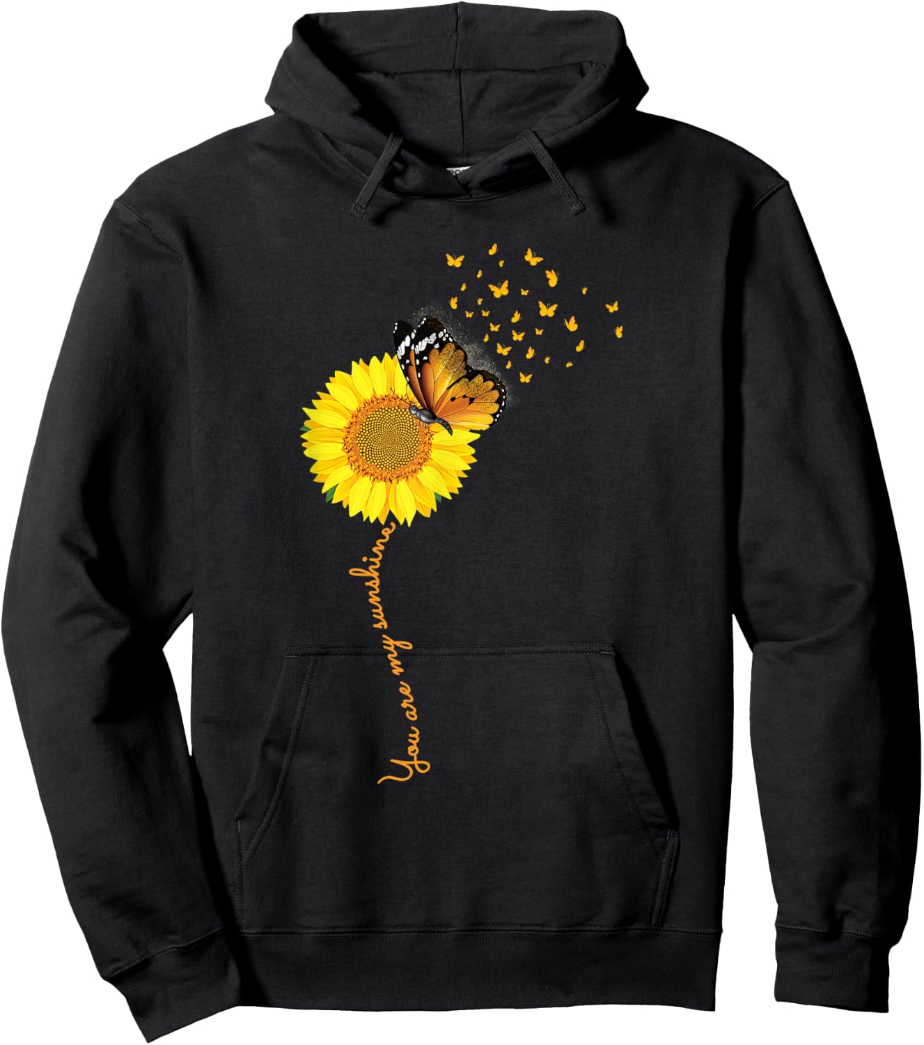 Sunflower You Are My Sunshine Butterflies Mom Gift Hoodie - Hoodie | Black