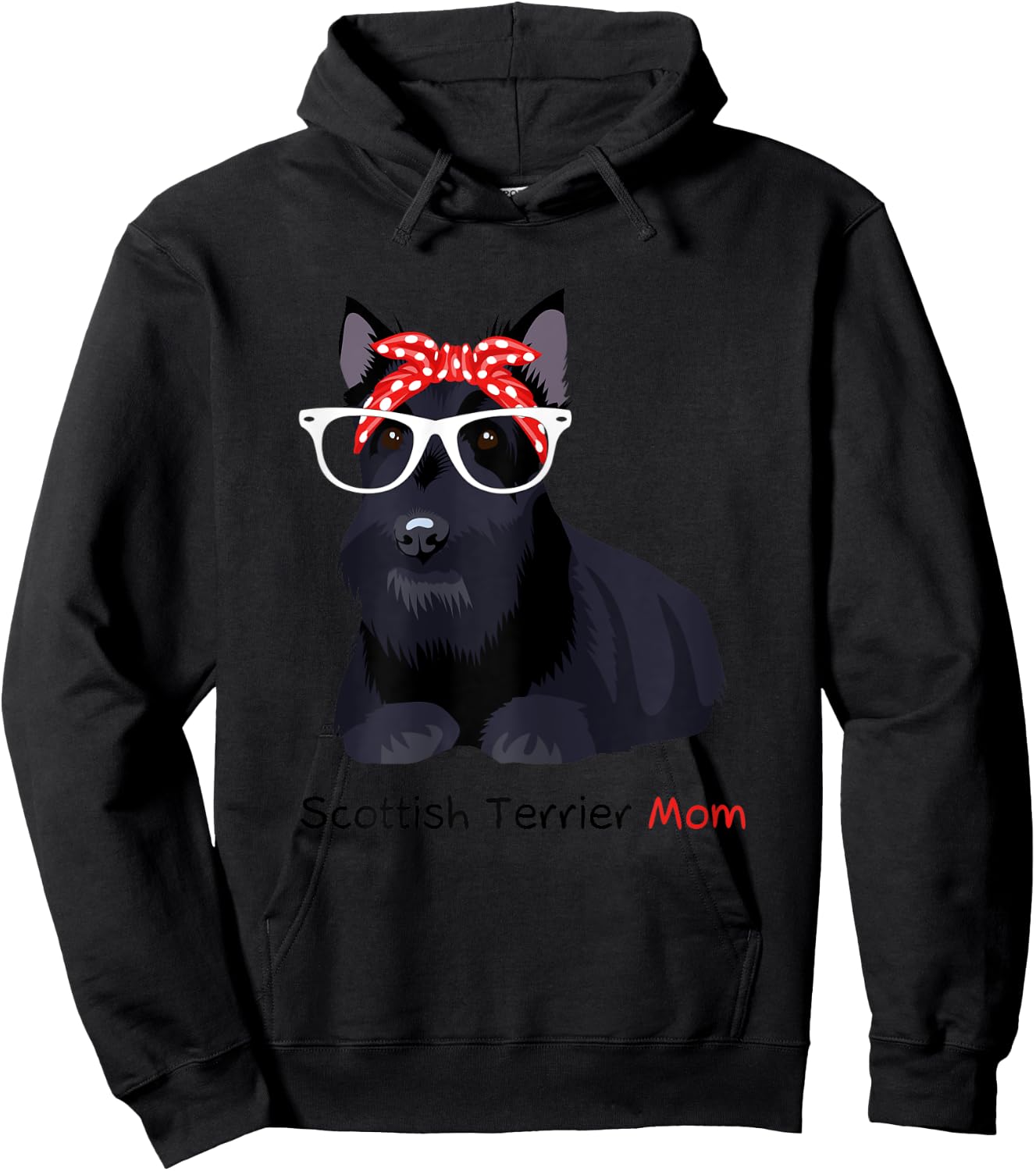 Scottish Terrier Mom Bandana Scottie Dog Hoodie - Hoodie | Black