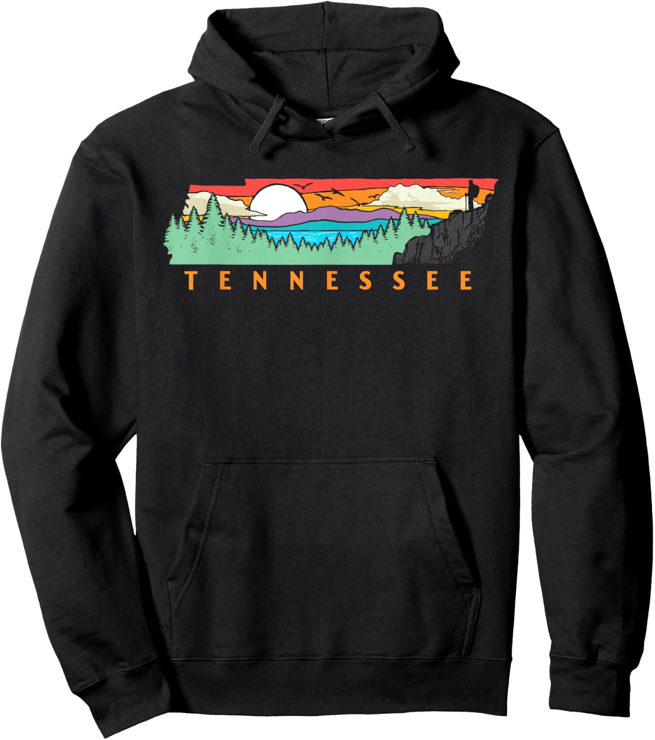 Tennessee Mountains & Outdoors State Pride Nature Graphic Hoodie - Hoodie | Black