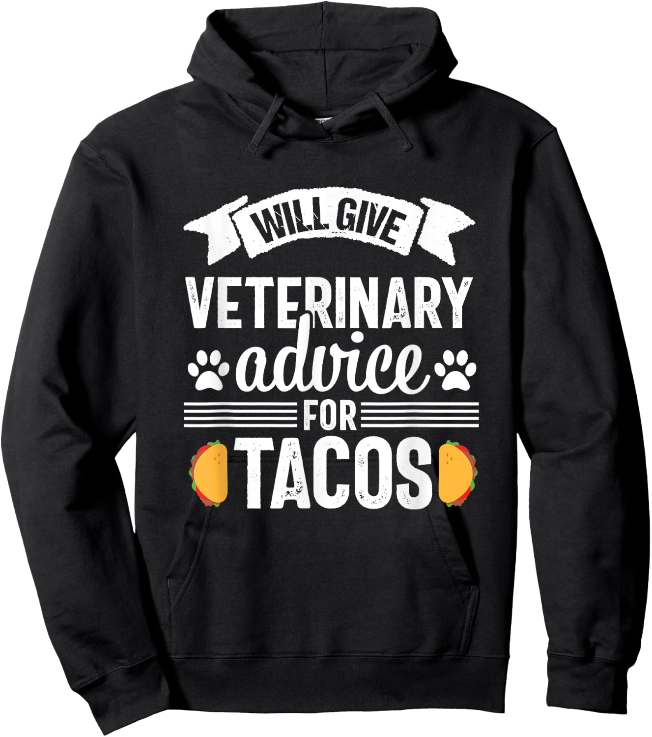 Funny Vet Tech Tacos Veterinary Assistant Animal Lover Hoodie - Hoodie | Black