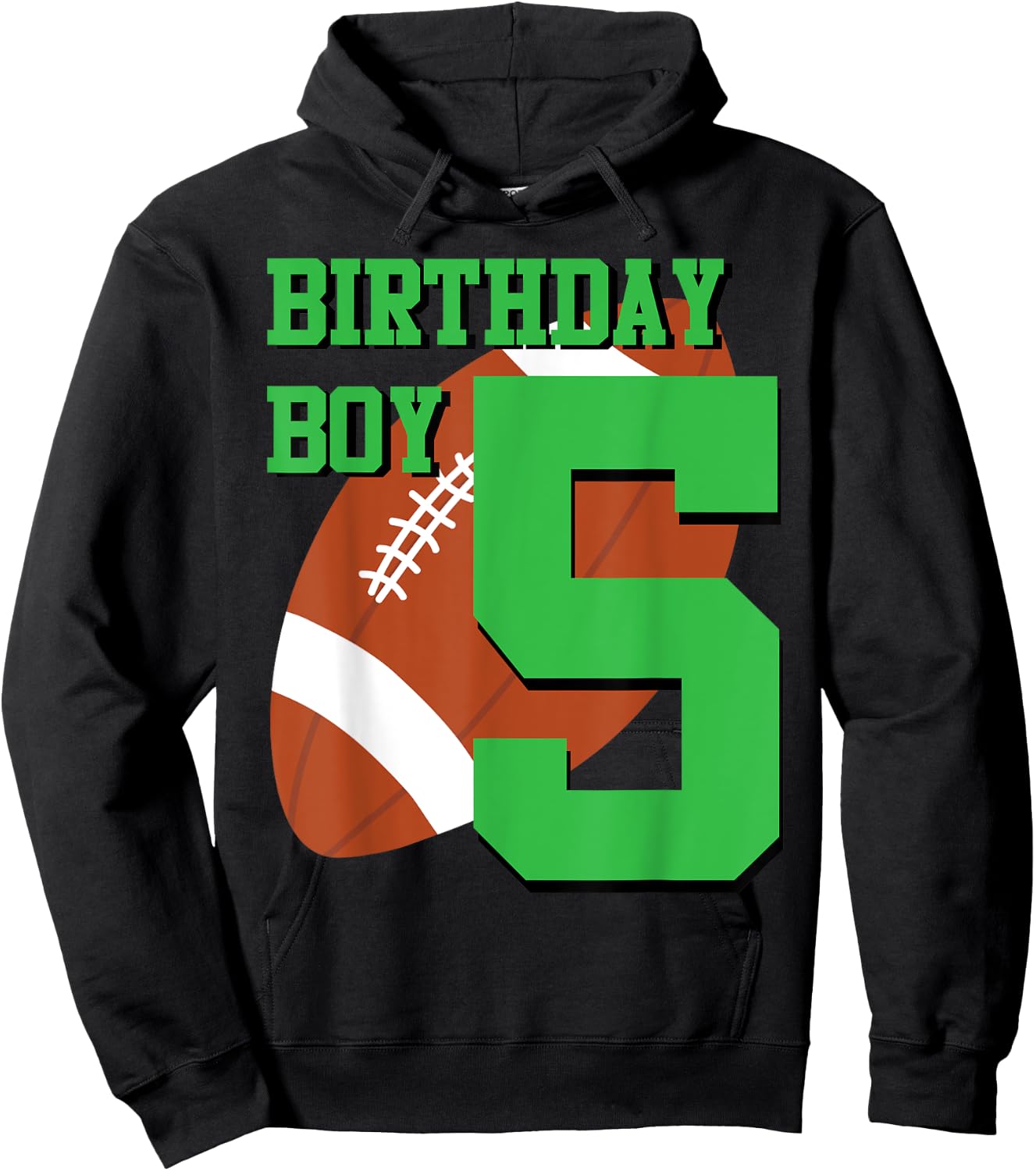 5th Birthday Football Boy | 5 year old Field Players Hoodie - Hoodie | Black