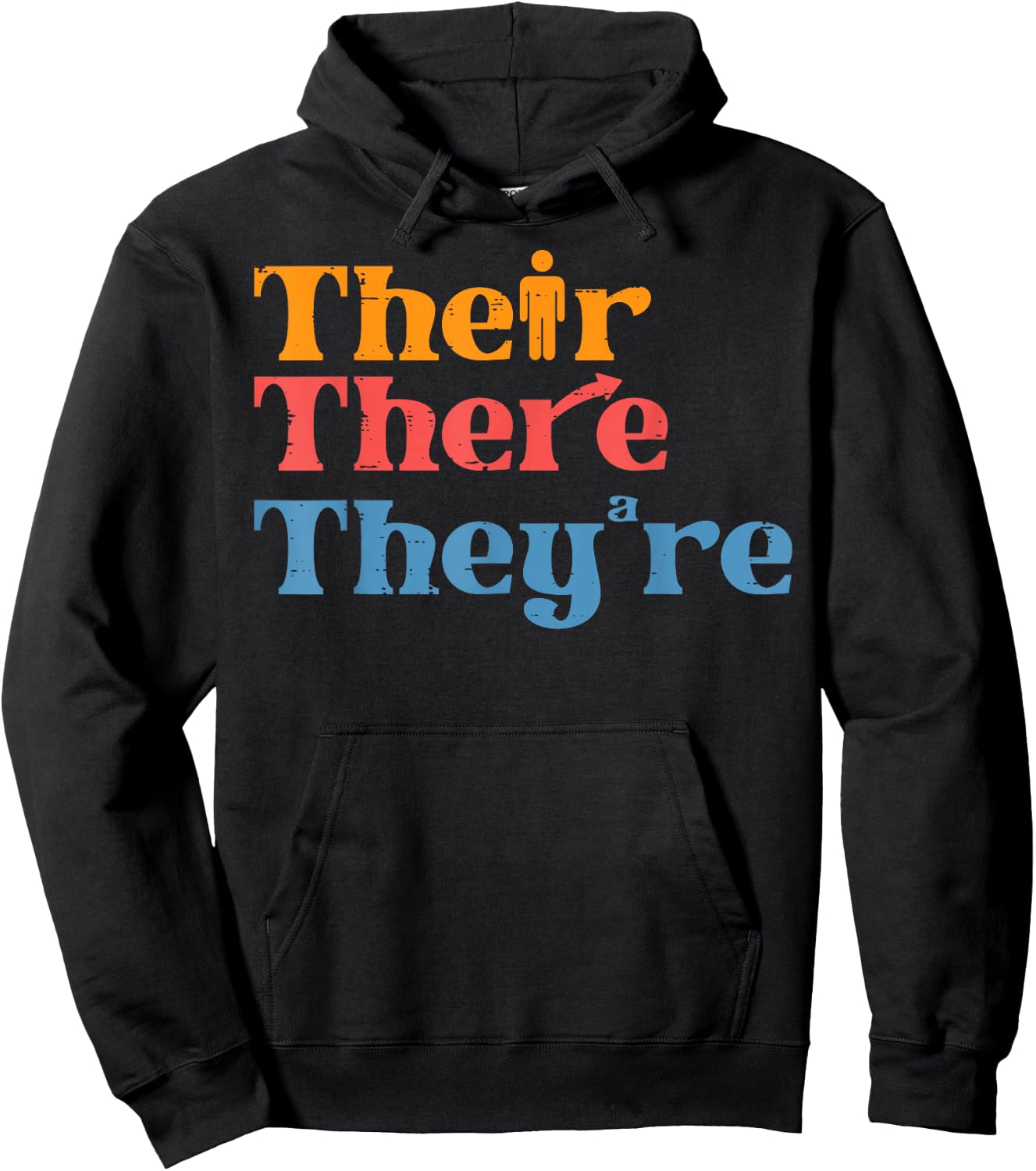 English Teacher Their There Theyre Funny Grammar Men Women Hoodie - Hoodie | Black
