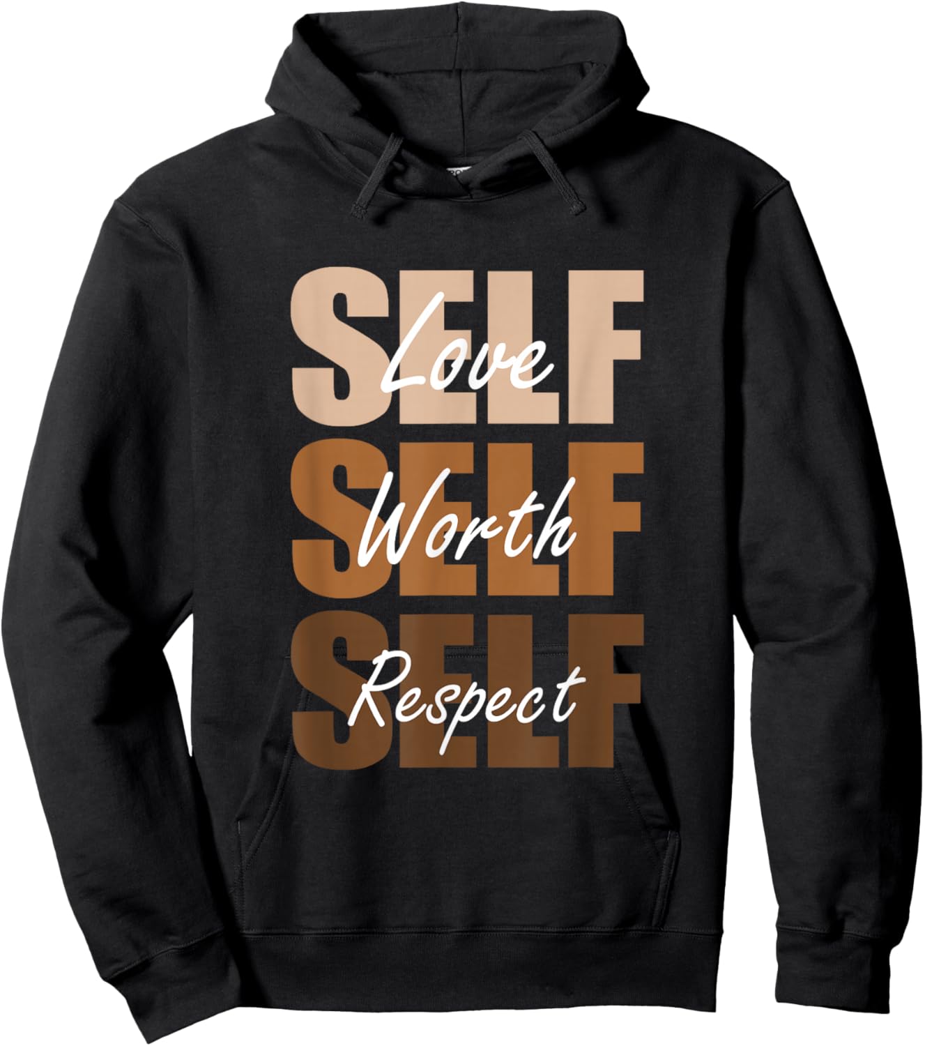 Melanin Brown Self-ish-X3 Brown Color Graphic Hoodie - Hoodie | Black