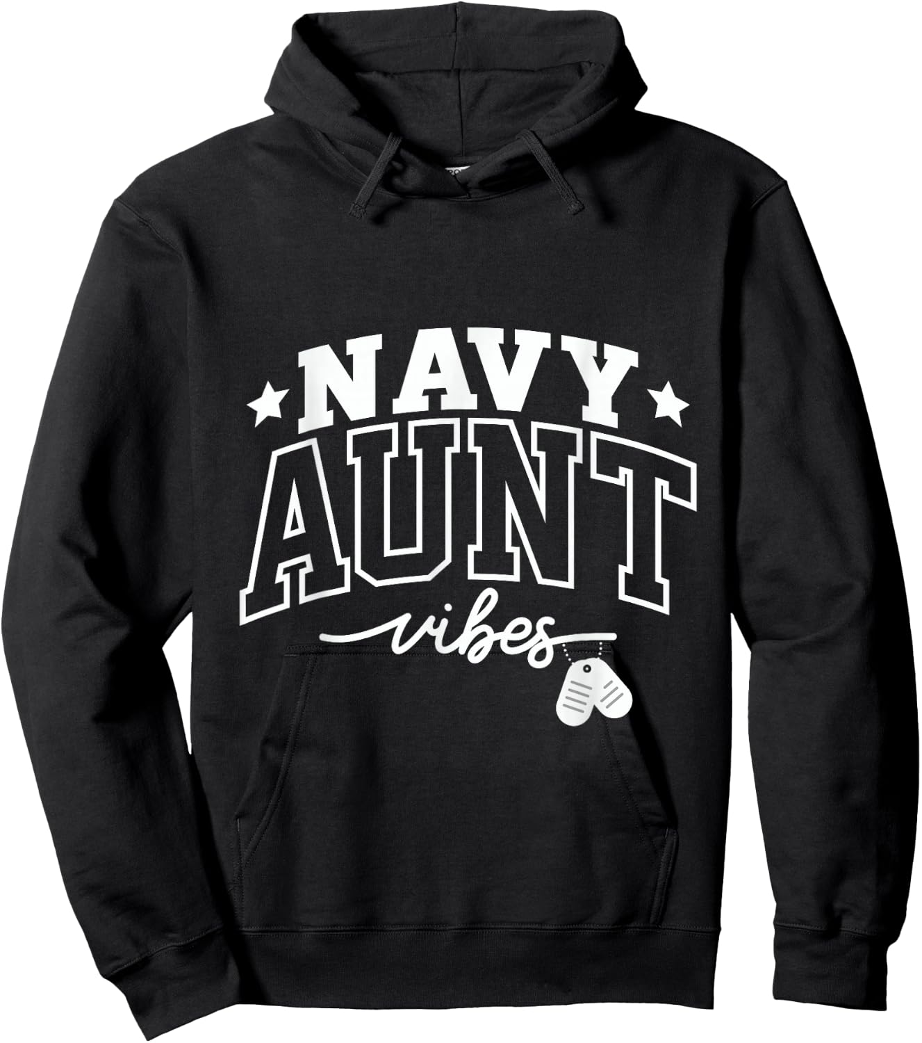 Navy Aunt Vibes: Proud Support and Strength Hoodie - Hoodie | Black