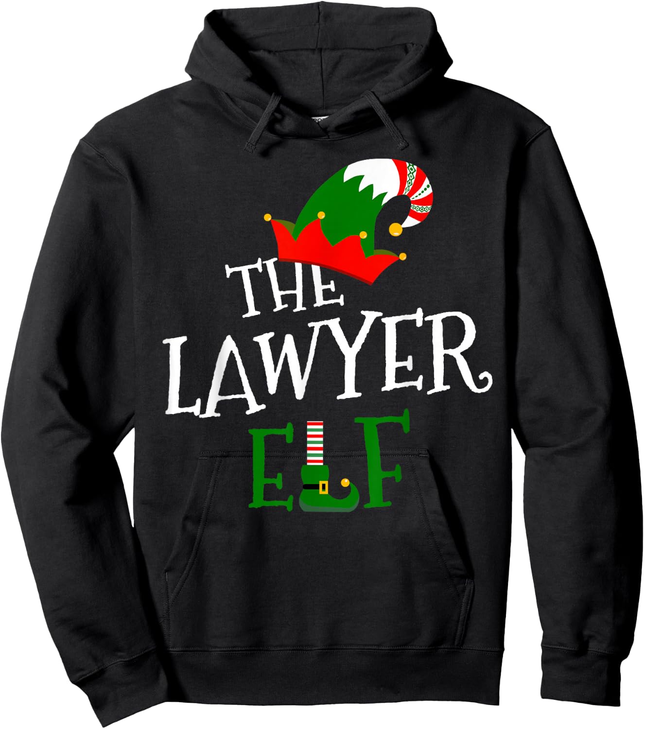 The Lawyer Elf Family Matching Group Gift Christmas Costume Hoodie - Hoodie | Black
