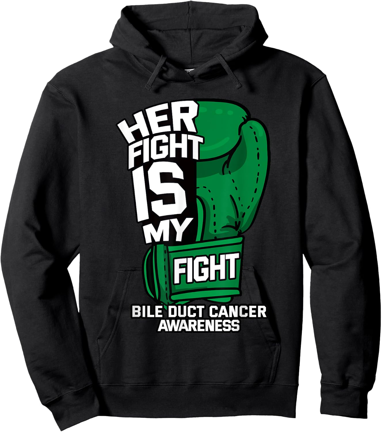 Her Fight Is My Fight Bile Duct Cancer Awareness Gift Hoodie - Hoodie | Black