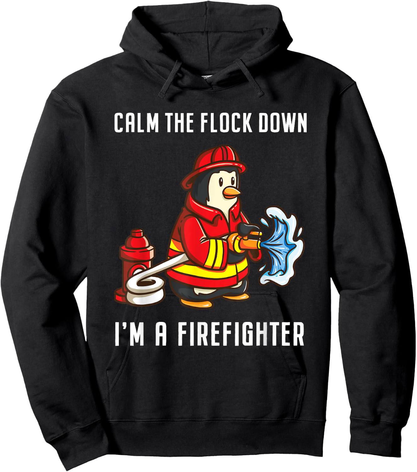 Fireman Penguin Gifts for Fireman Boys Hoodie - Hoodie | Black