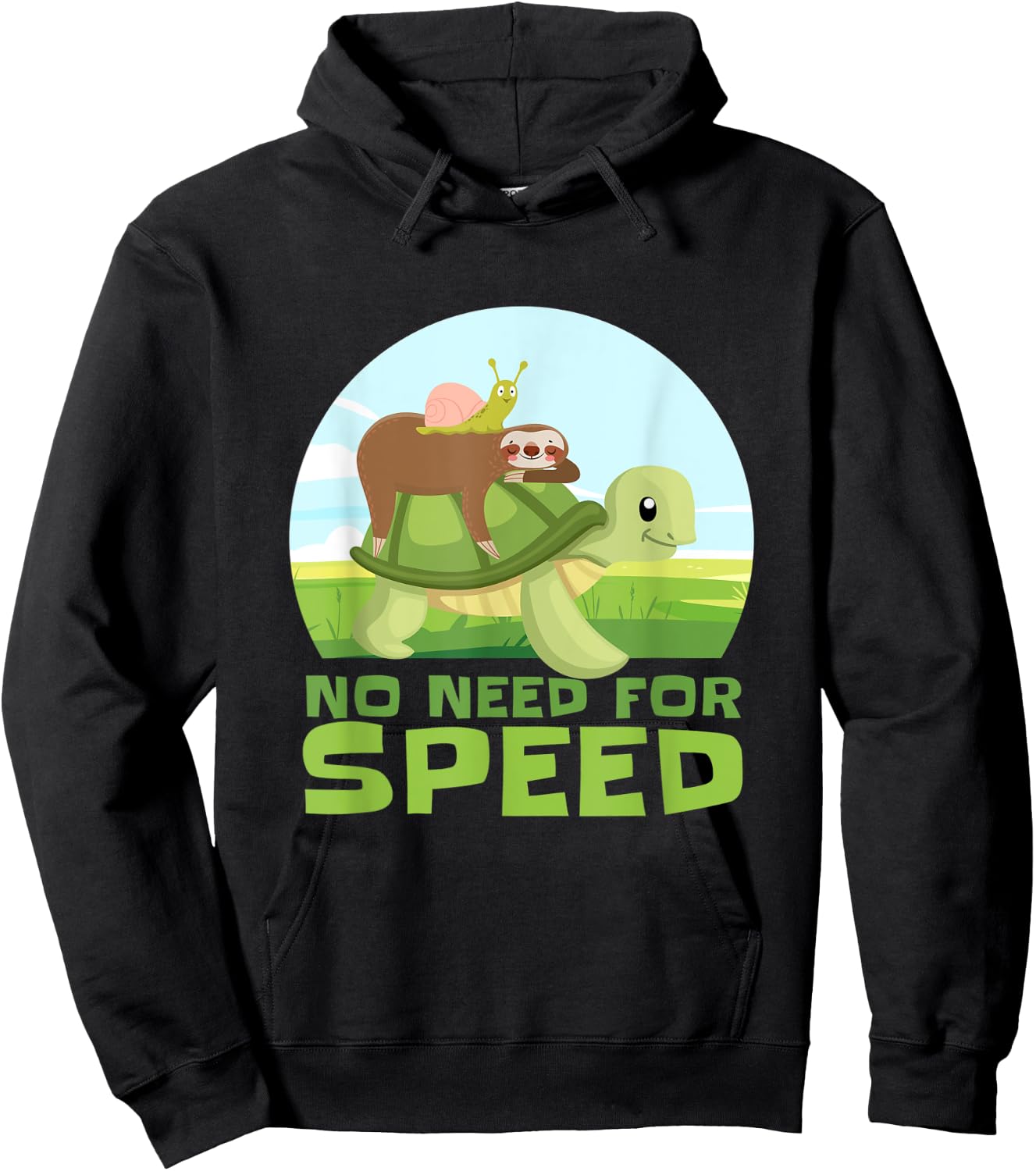 Funny Slow Moving Sloth Turtle Snail Hoodie - Hoodie | Black