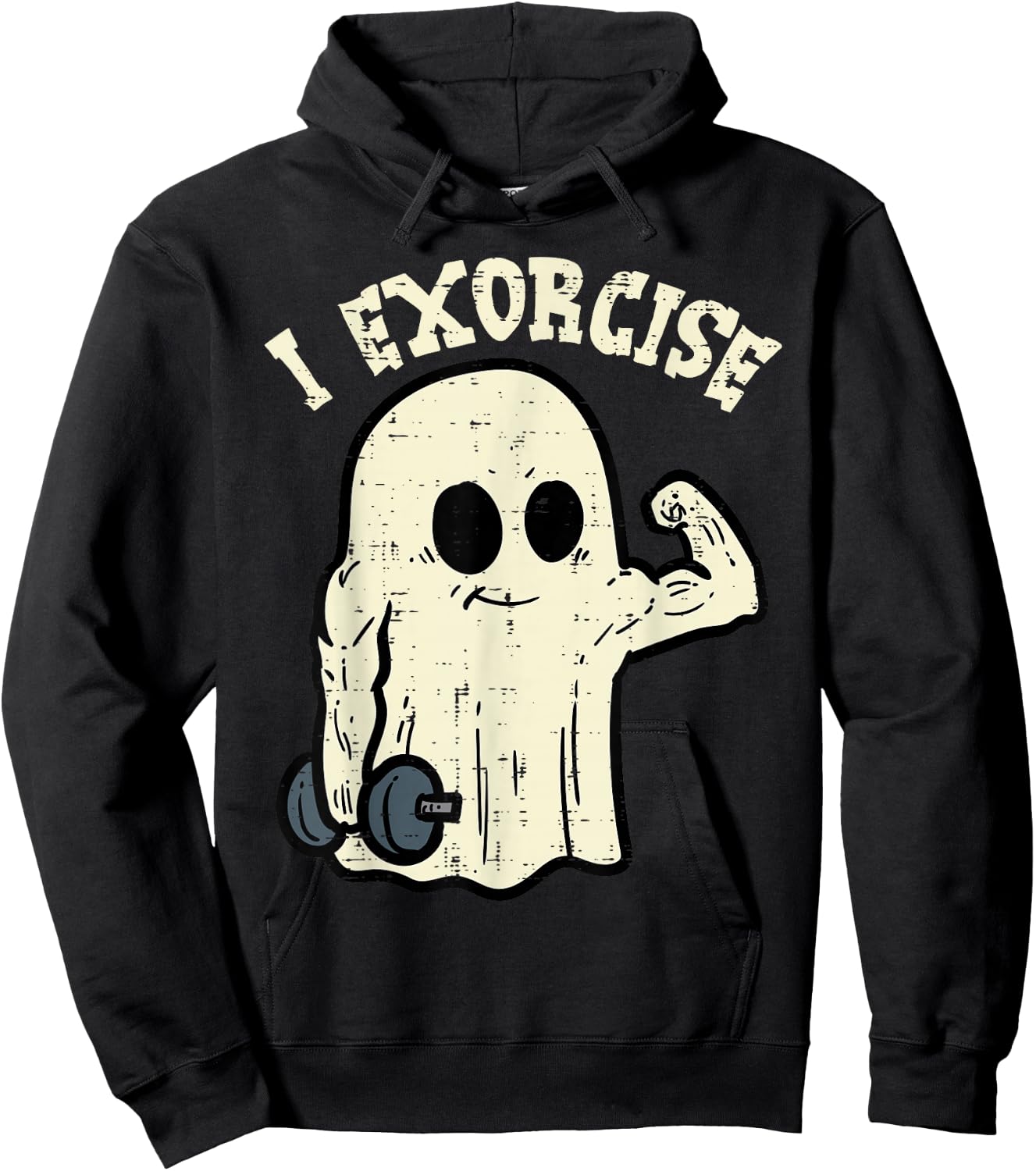 Halloween Gym Ghost I Exorcise Fun Workout Costume Men Women Hoodie - Hoodie | Black