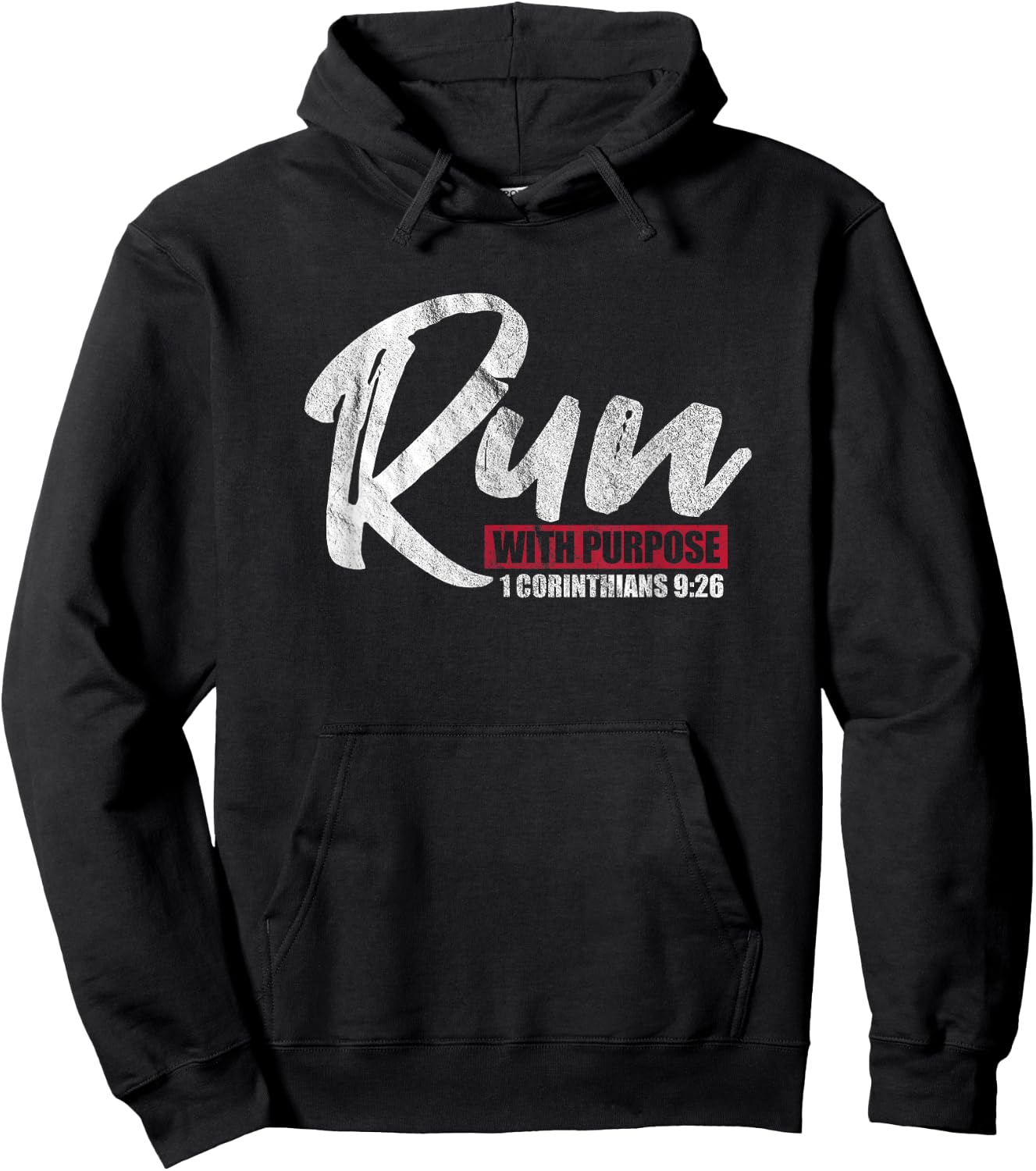 1 Corinthians 9:26 Christian Faith Running Runner Hoodie - Hoodie | Black