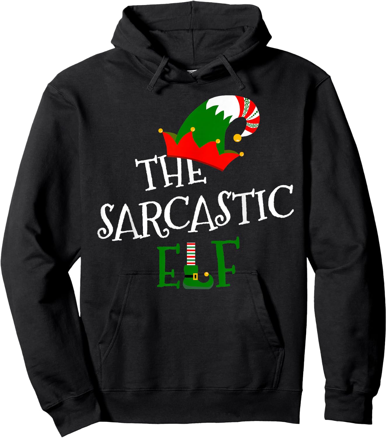 The Sarcastic Elf Family Matching Group Gift Christmas Xmas Hoodie - Hoodie | Black