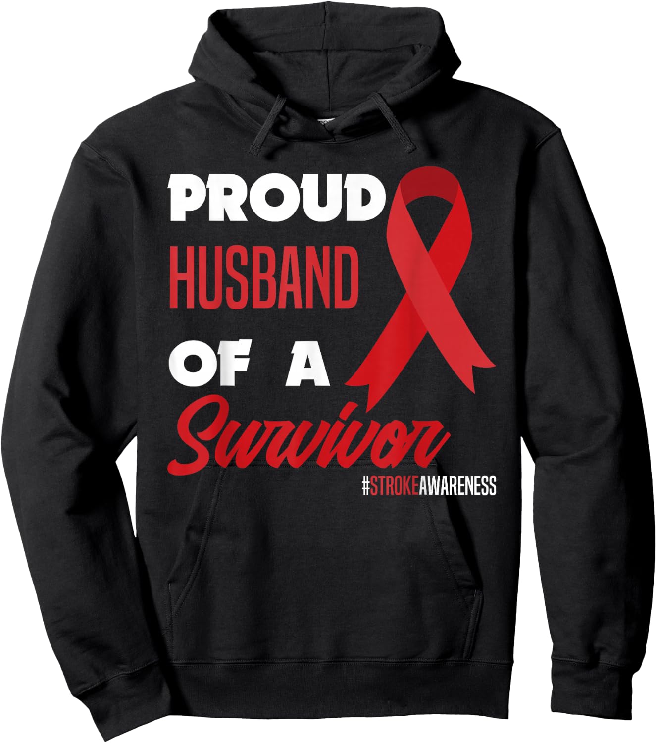 Proud Husband Of A Survivor Stroke Warrior Stroke Awareness Hoodie - Hoodie | Black