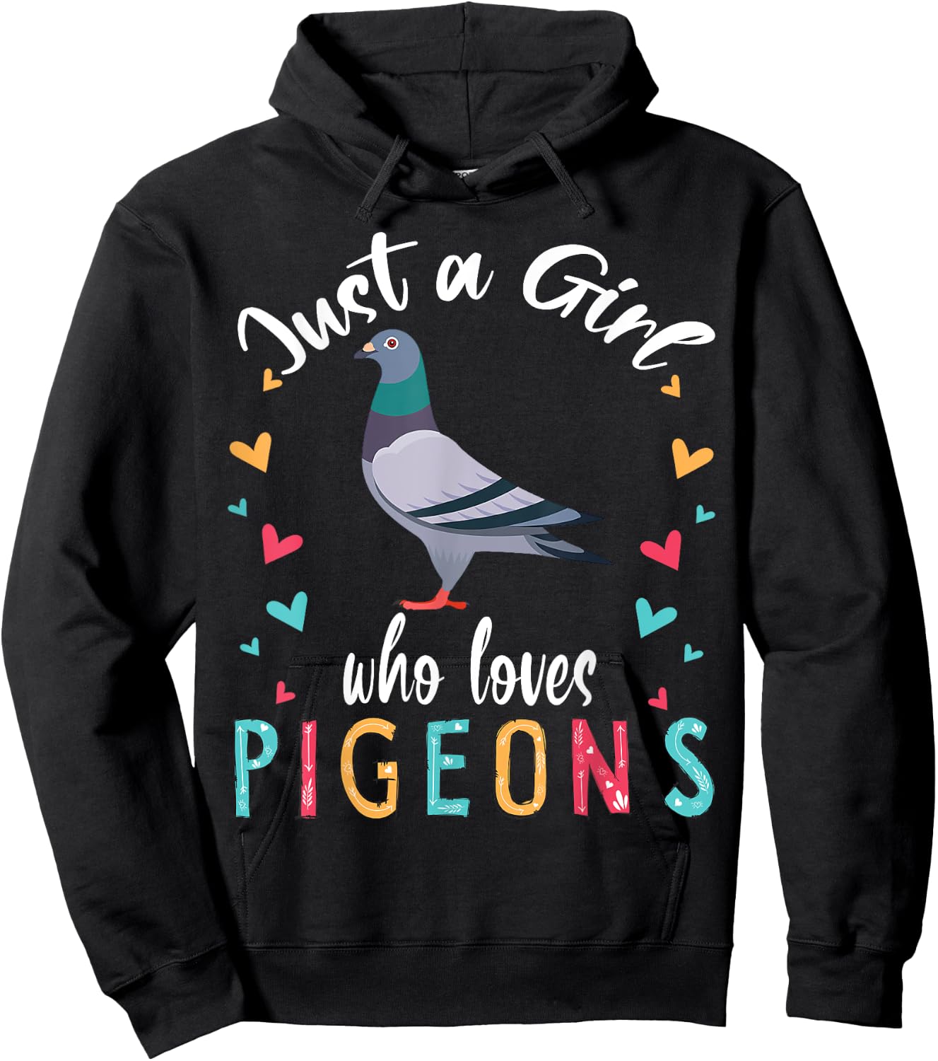 Just A Girl Who Loves Pigeons Cute Pigeon Bird Lover Hoodie - Hoodie | Black