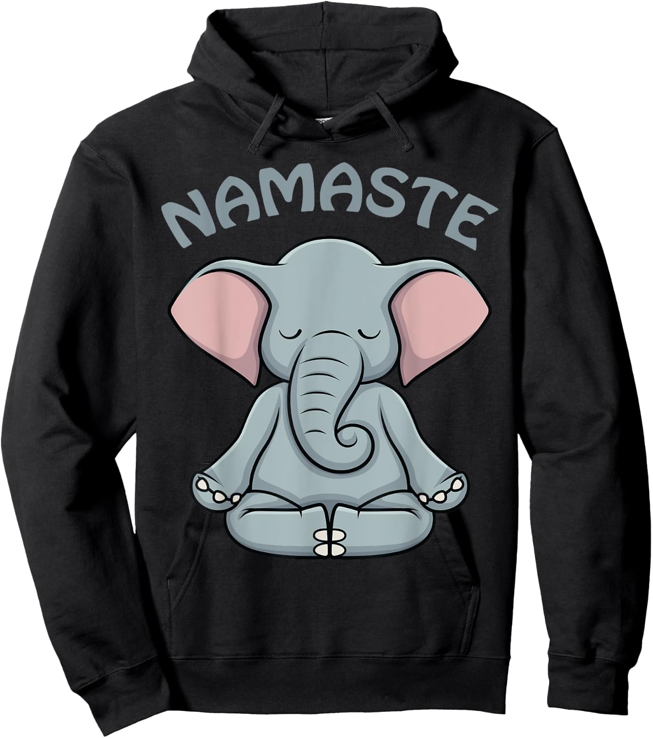 Elephant Yoga Shirt Funny Elephant Lovers Namaste Hatha Yoga Hoodie - Hoodie | Black