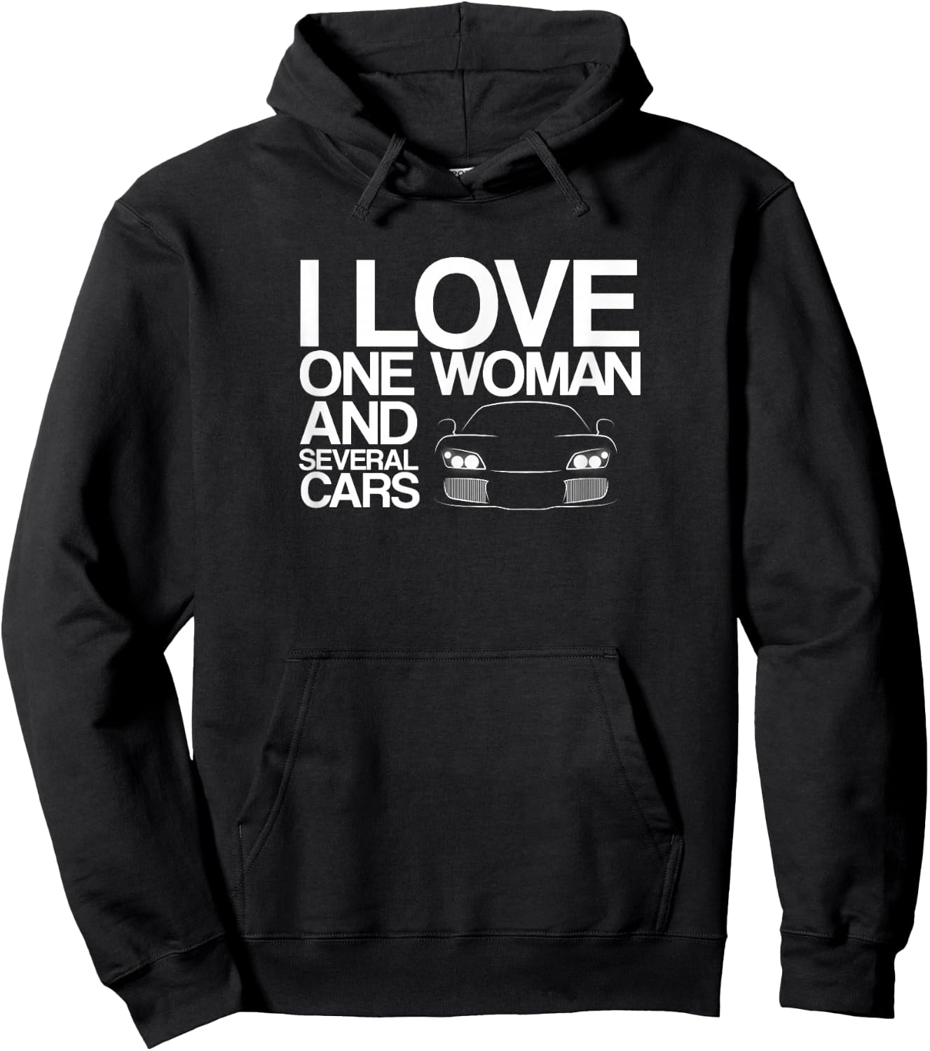 Funny Car Guy Gift - I Love One Woman And Several Cars Hoodie - Hoodie | Black