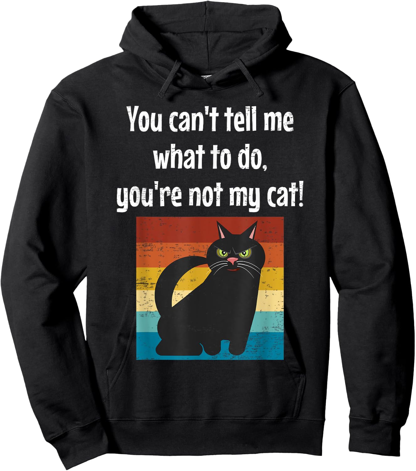 Funny Cat You Can't Tell Me What To Do You're Not My Cat Men Women Girls Kids Hoodie - Hoodie | Black