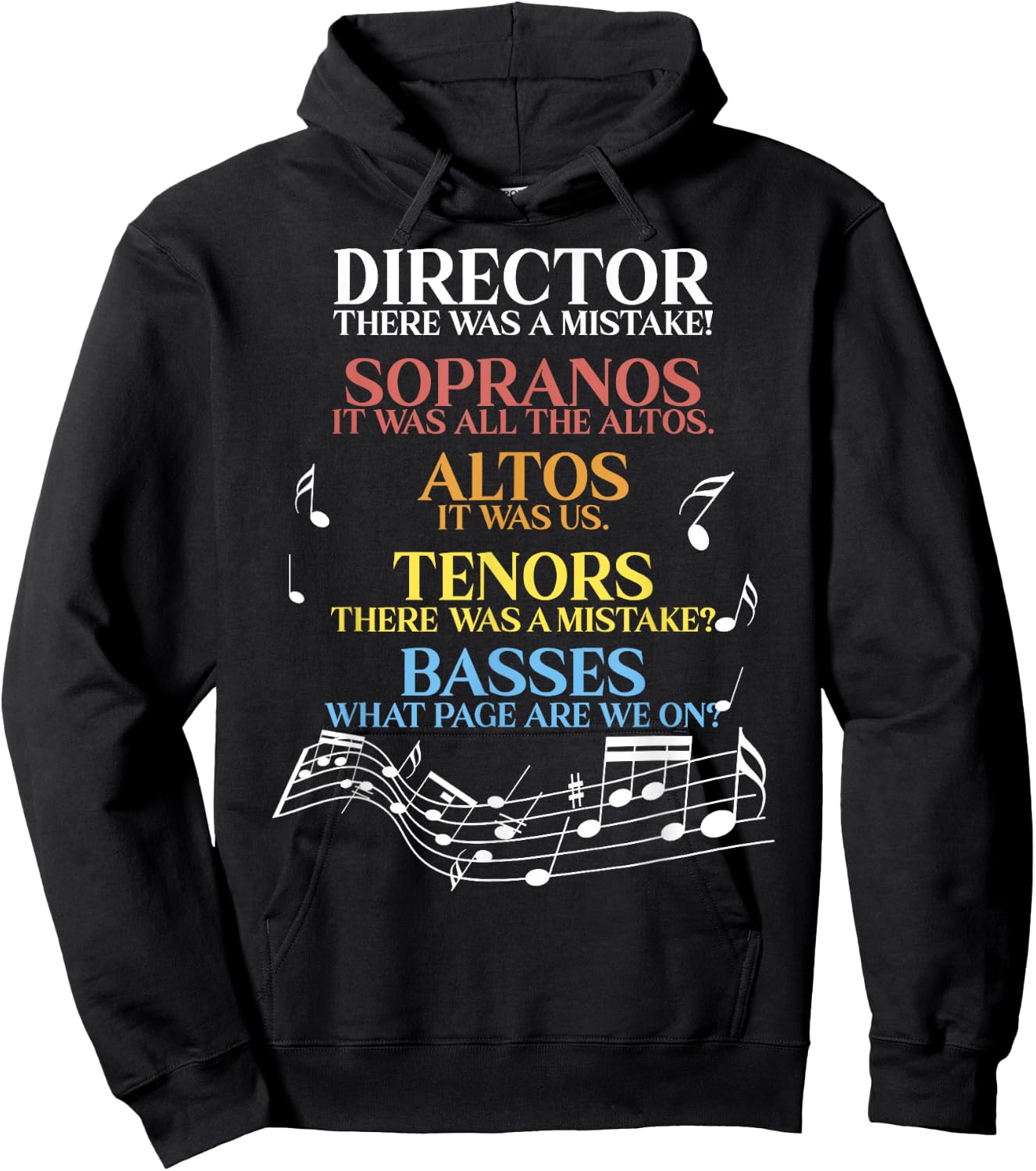 Choir Joke design | Funny Music Singing gift | Men Women Kid Hoodie - Hoodie | Black