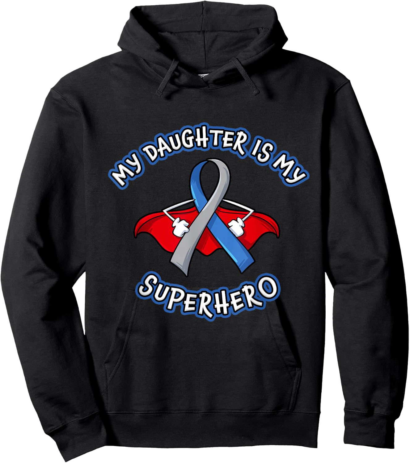 Type 1 Diabetes Daughter Is My Superhero Awareness Mom Dad Hoodie - Hoodie | Black