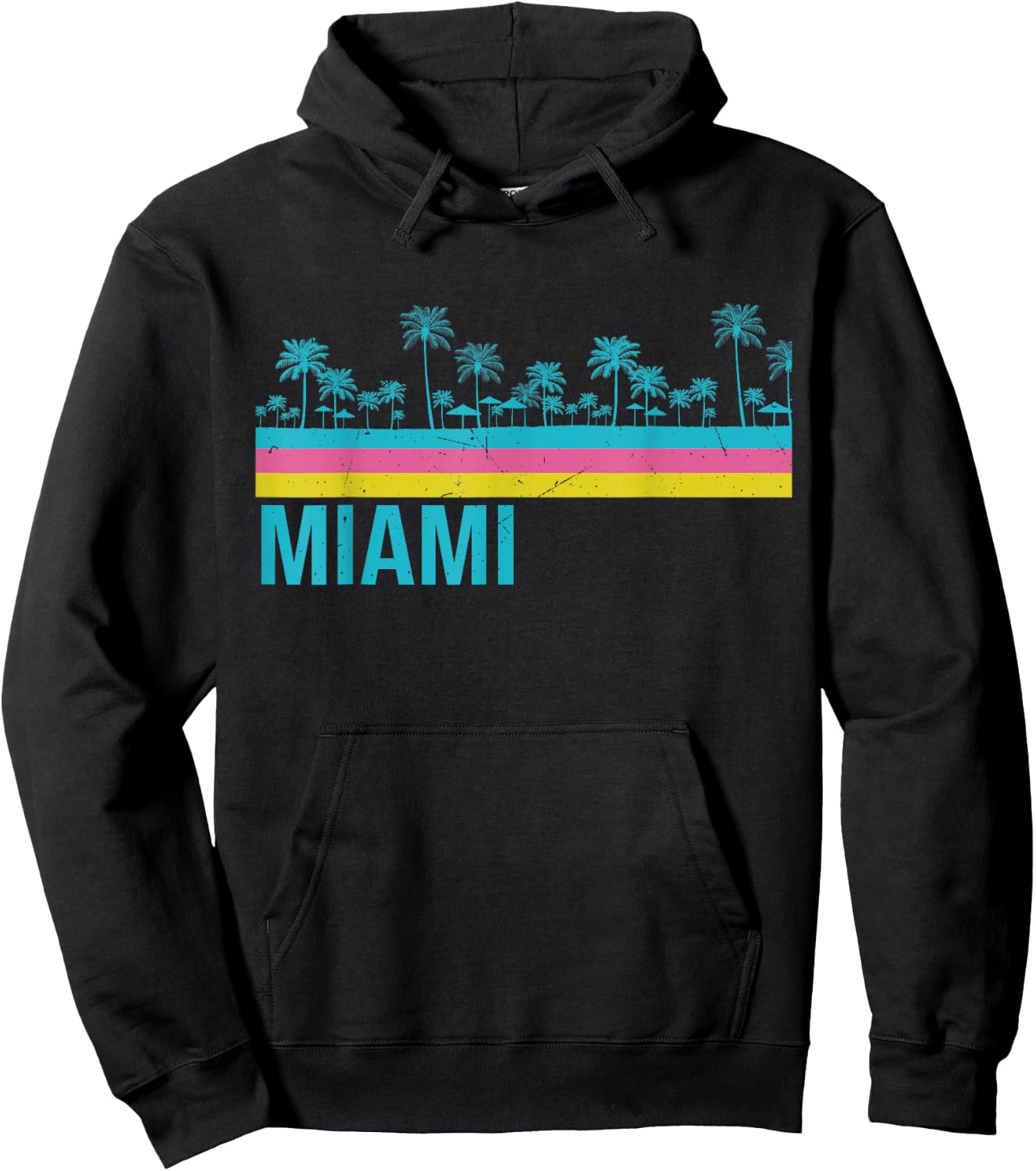 Miami Retro Vintage Hoodie - Hoodie | Black