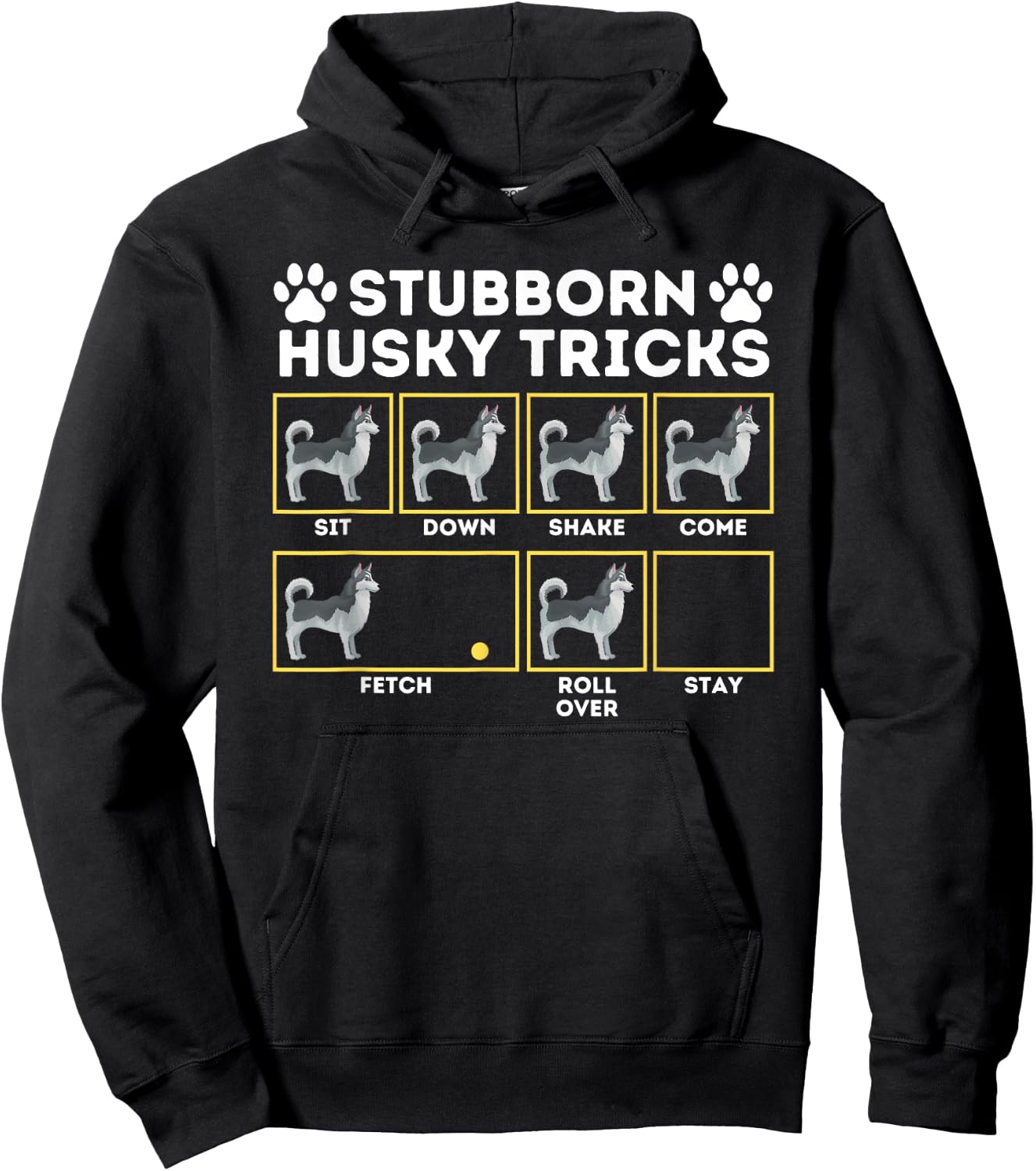 Stubborn Husky Tricks - Siberian Husky Lover Sibe Owner Dog Men Women Girls Kids Hoodie - Hoodie | Black