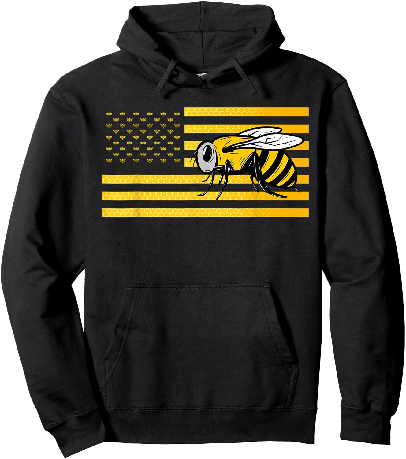 Beekeeping Beekeeper Honeycomb Bee American Flag Women Kids Men Hoodie - Hoodie | Black