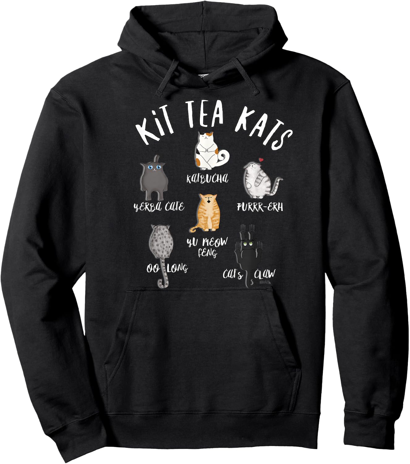 Funny Cute Cats LOVE Tea T- KIT TEA KATS Hoodie - Hoodie | Black