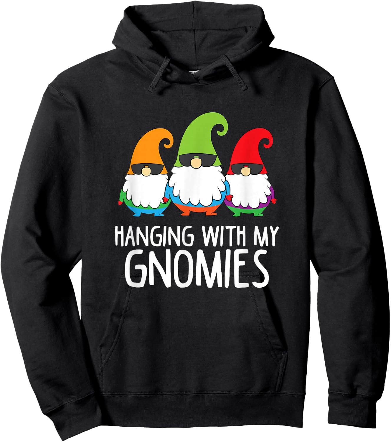 Hanging With My Gnomies Funny Garden Gnome Hoodie - Hoodie | Black