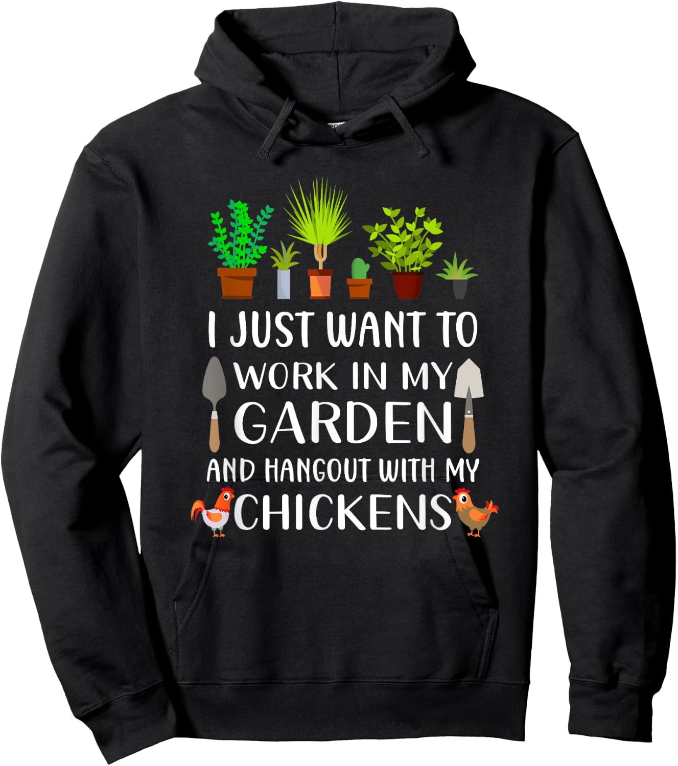 Chicken lover funny gardening shirt women, Gardener Hoodie - Hoodie | Black