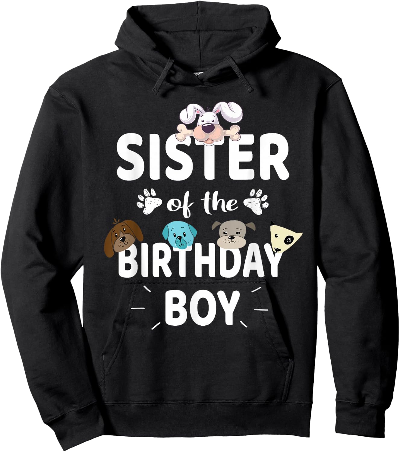 Sister Of The Birthday Boy Dog Lover Party Puppy Theme Hoodie - Hoodie | Black