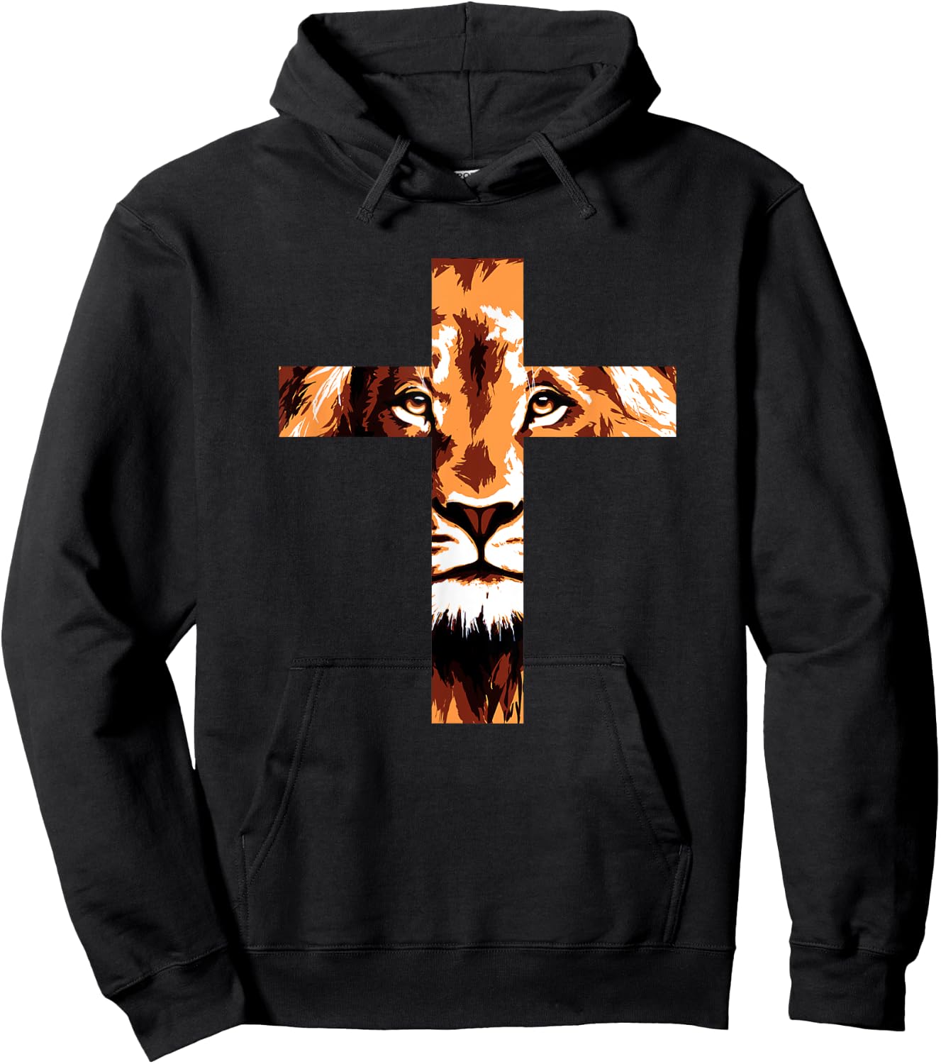 Chirstian Cross Lion Judah Jesus God Faith Hoodie - Hoodie | Black