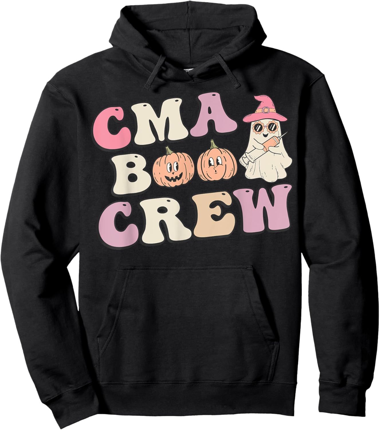 CMA Boo Crew Medical Assistant Halloween Ghost Costume Women Hoodie - Hoodie | Black