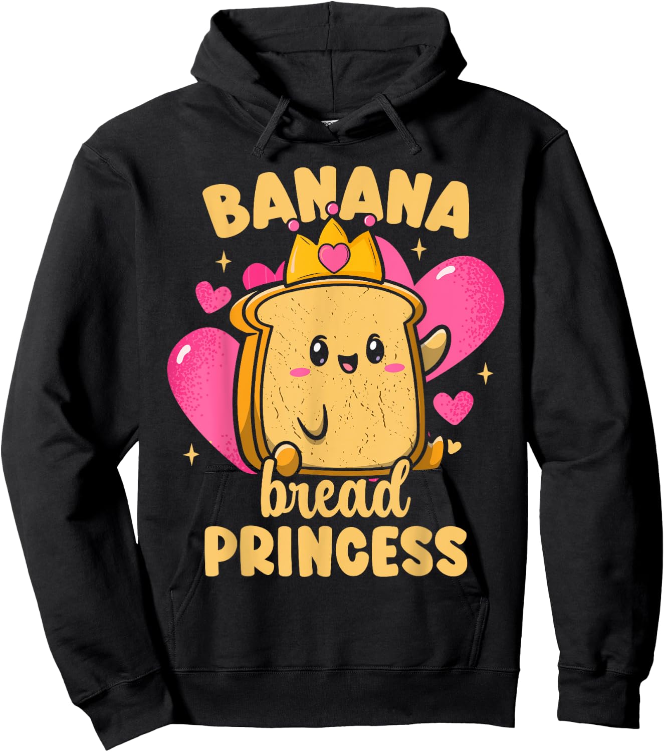 Banana Bread Kids Girls Banana Bread Princess Hoodie - Hoodie | Black