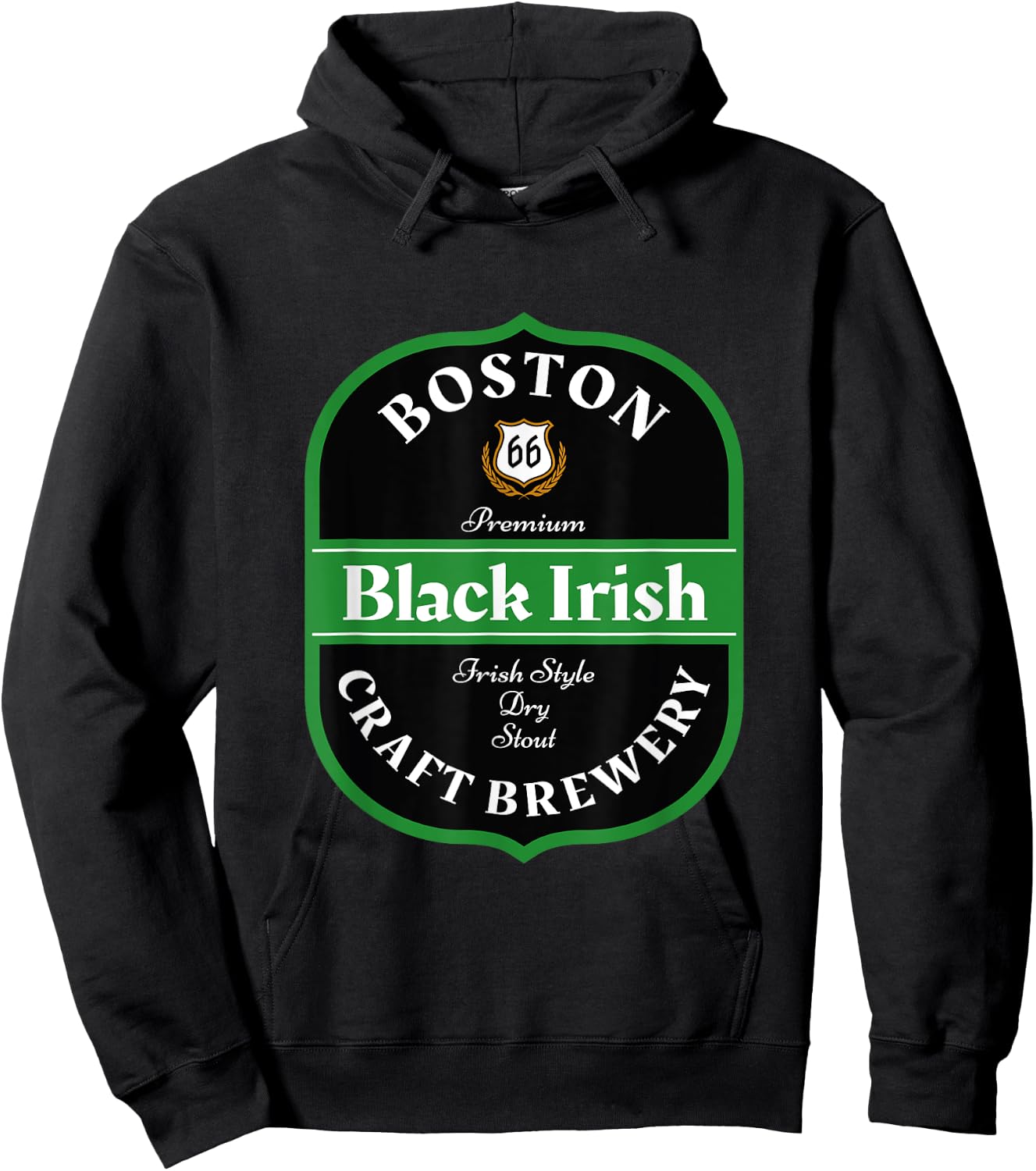 Boston Craft Brewery Boston Black Irish Stout Novelty Logo Hoodie - Hoodie | Black